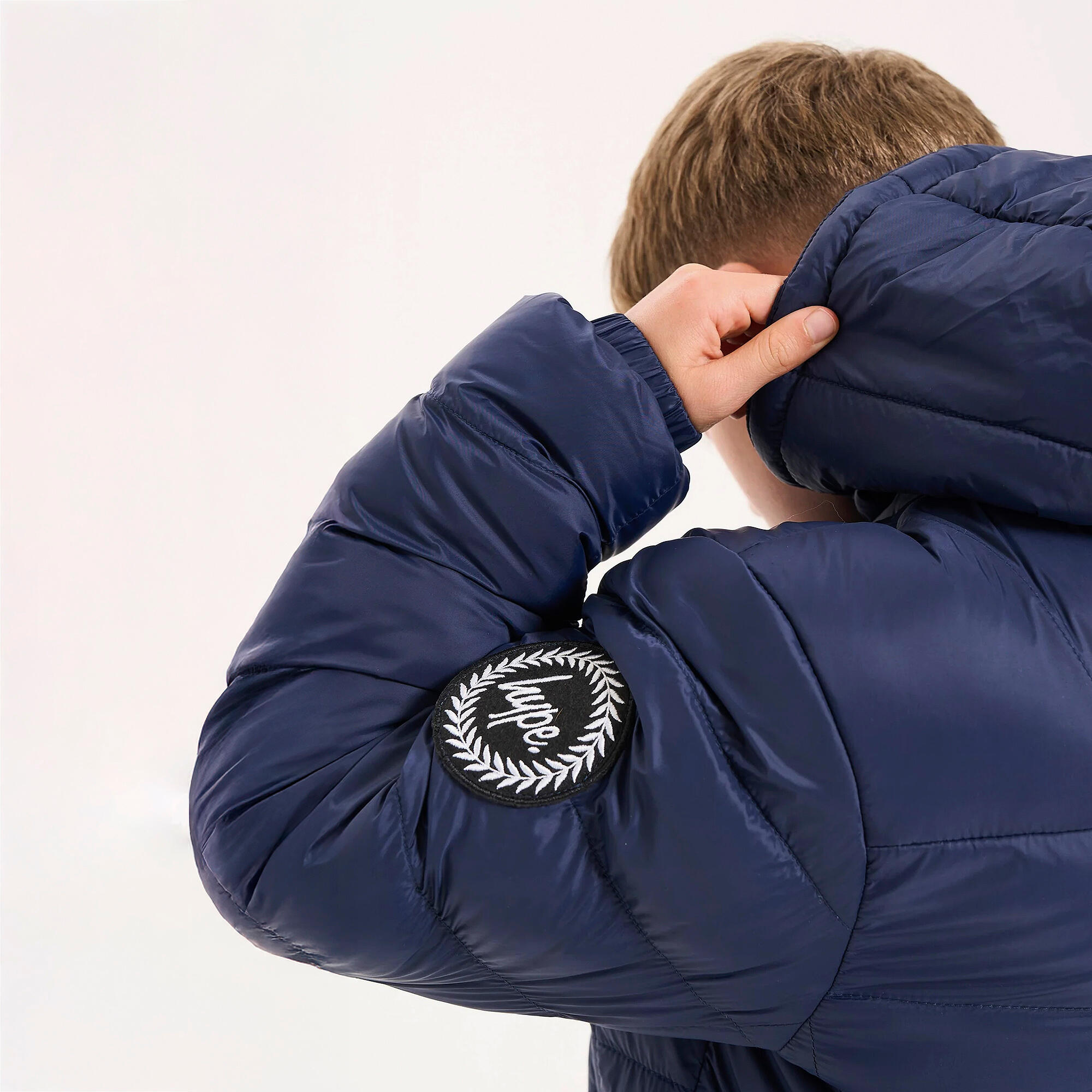 HYPE - Doudoune enfant bleu marine capuche chaude matelassée coat 5/5
