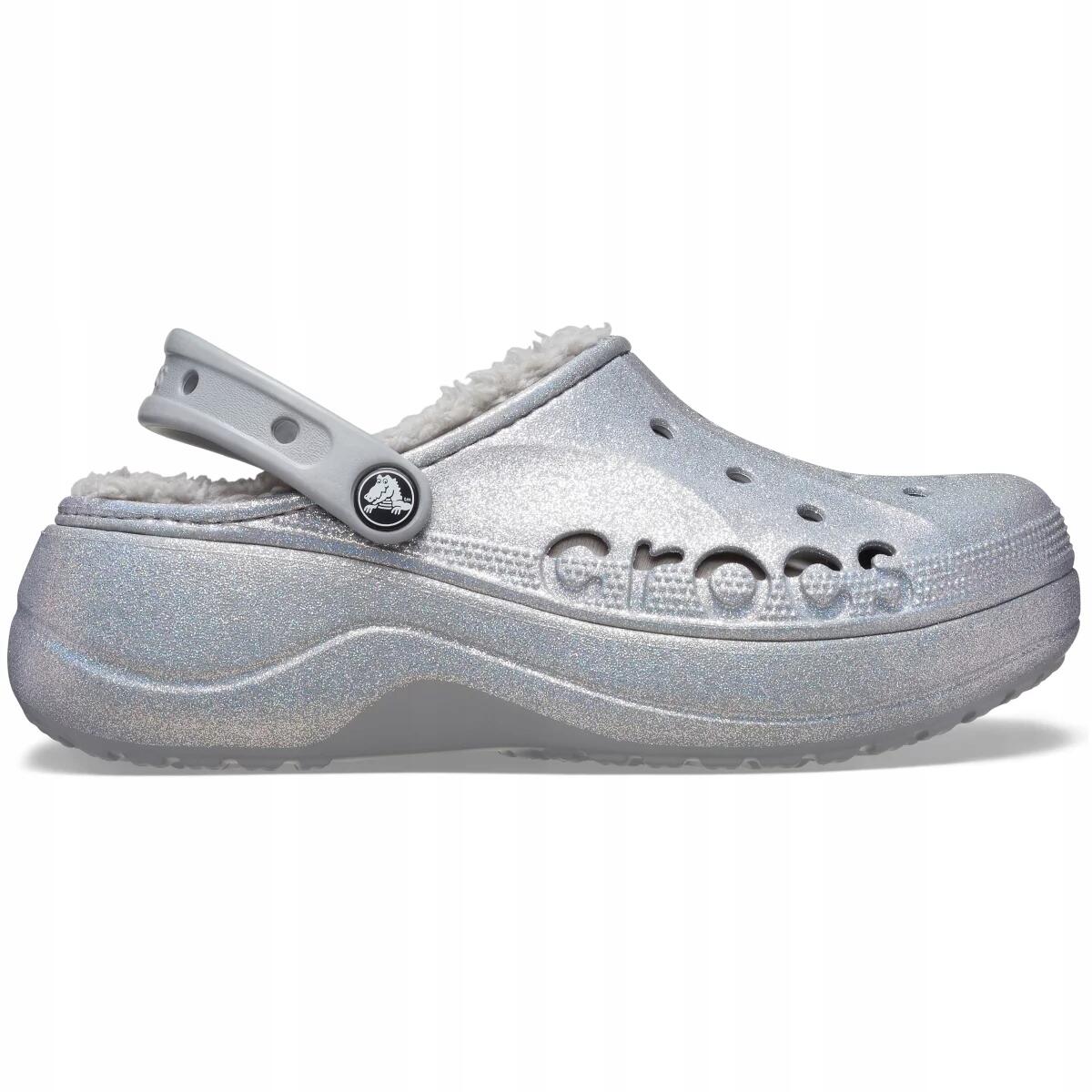 Chodaki Dla Dorosłych Crocs Baya Platform Lined Glitter Clog 3/6