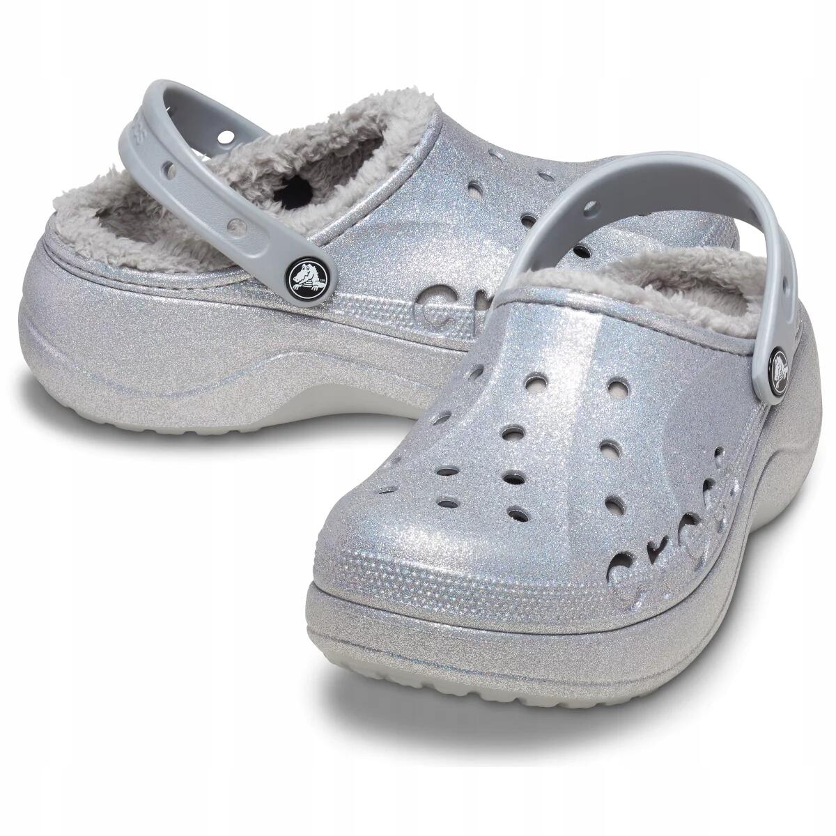 Chodaki Dla Dorosłych Crocs Baya Platform Lined Glitter Clog 2/6