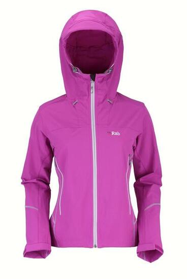 Kurtka damska typu softshell Rab SAWTOOTH HOODIE WMNS LUPIN