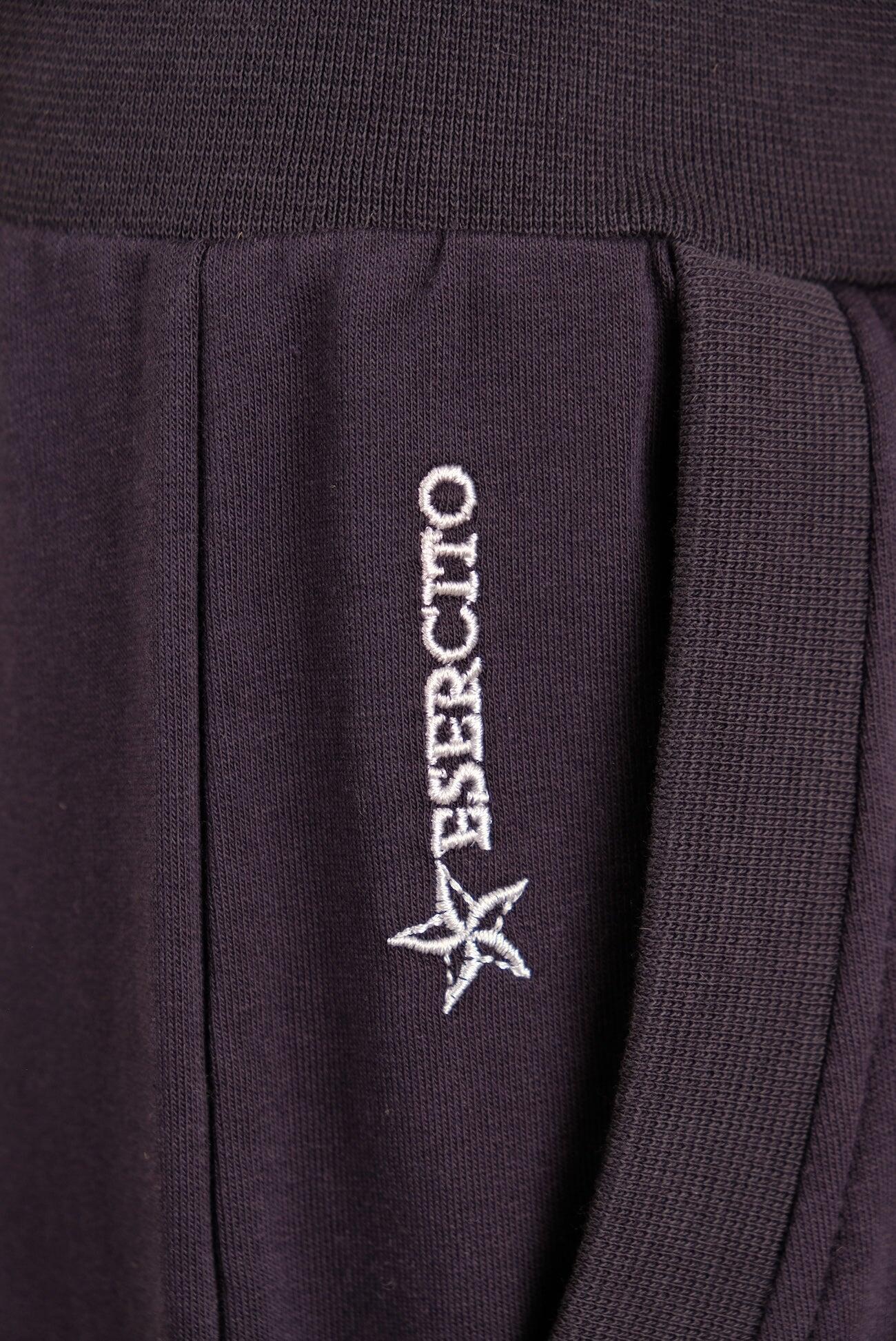 Pantaloni Esercito joggers wide leg con tasche blu donna 3/4