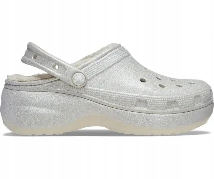 Chodaki Dla Dorosłych Crocs Classic Platform Glitter Lined Clog 3/6