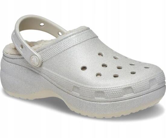 Chodaki Dla Dorosłych Crocs Classic Platform Glitter Lined Clog