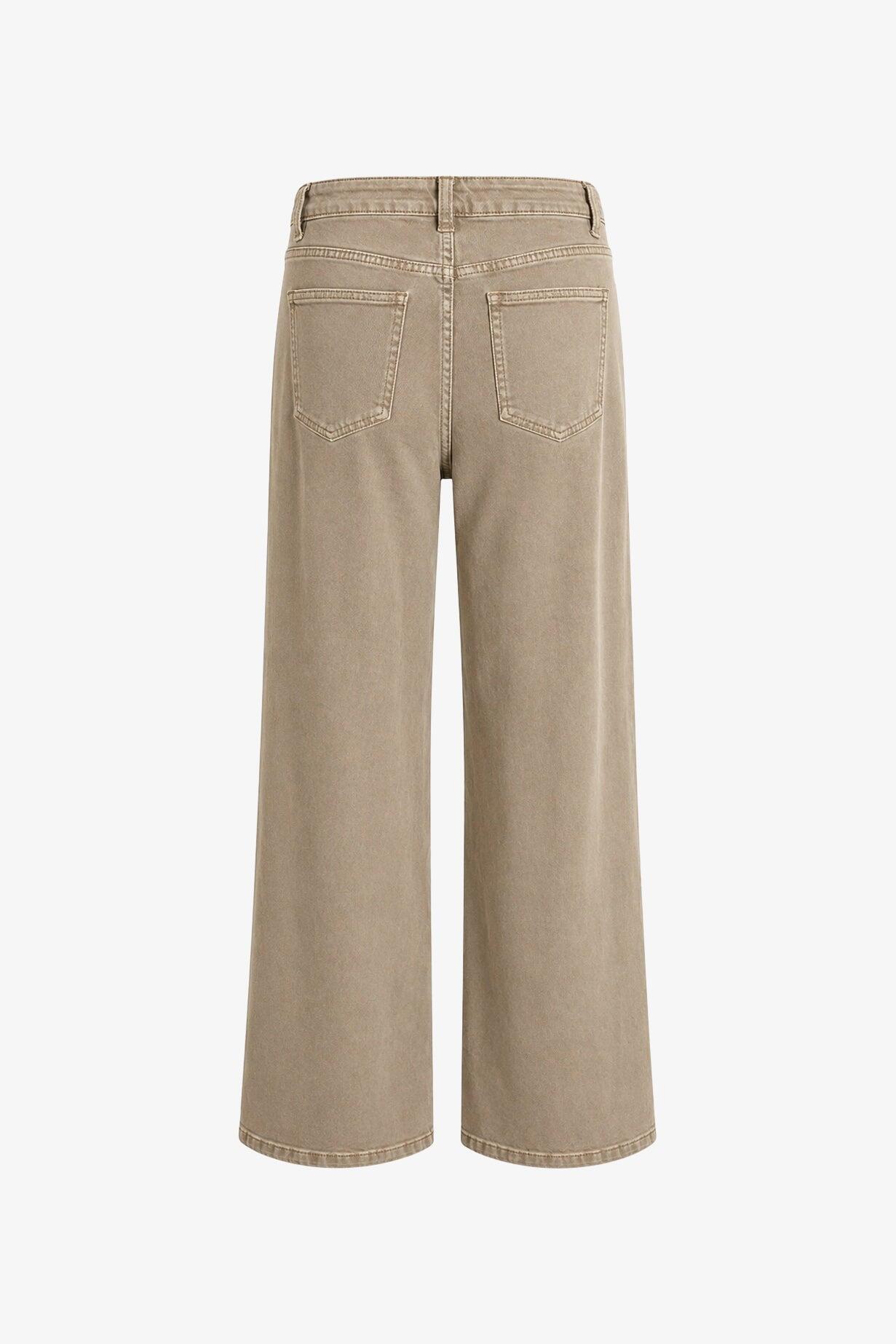 Pantaloni Esercito wide leg denim khaki donna 2/3