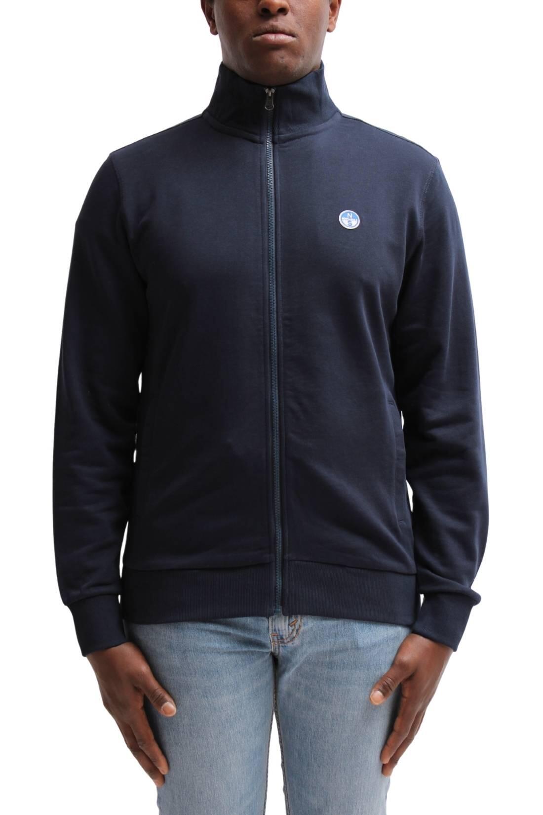 Felpa uomo con zip e logo 3/4