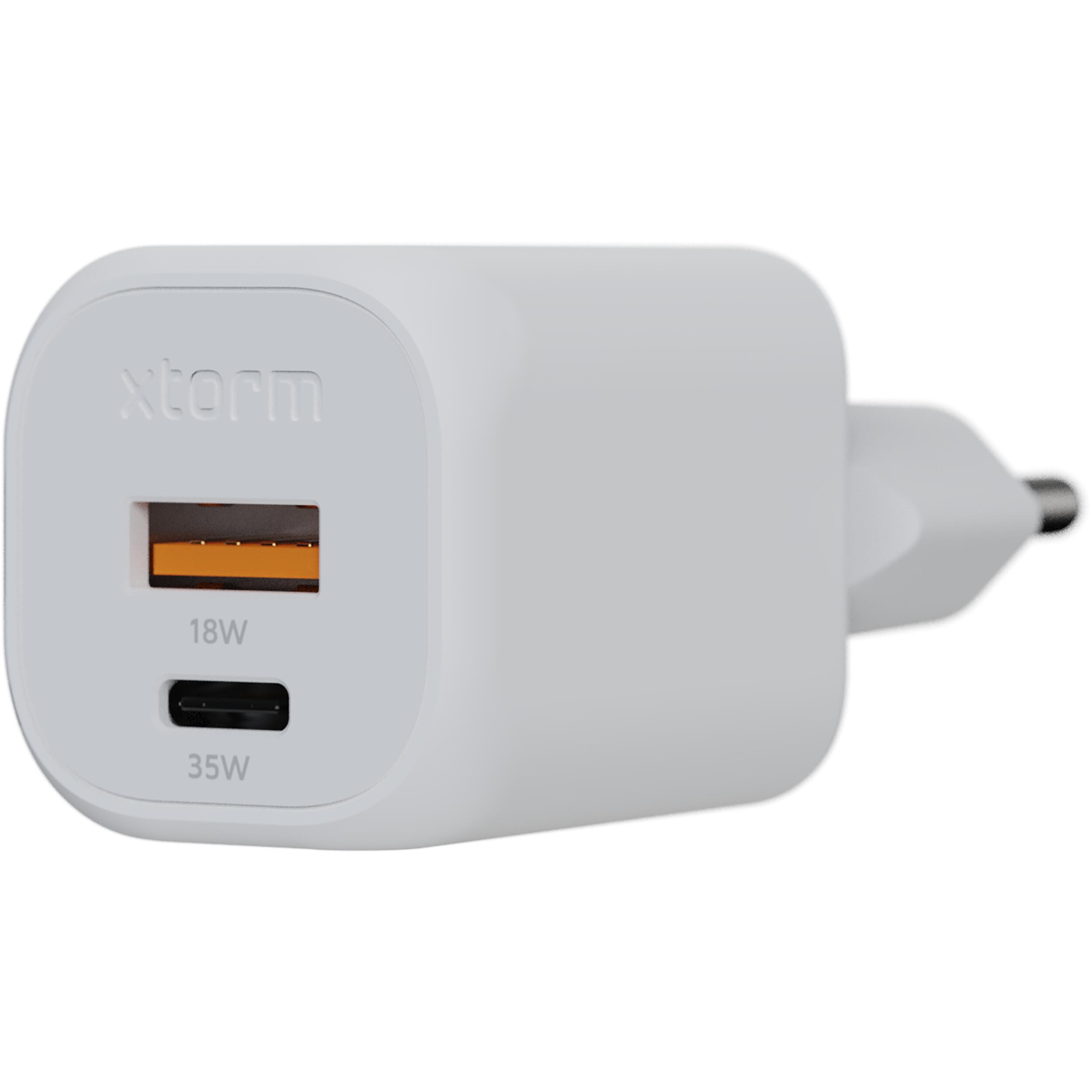 Xtorm GAN2 Ultra 35W Oplader - Snelladen met Dubbele Poorten USB-C & USB-A - Wit 2/6