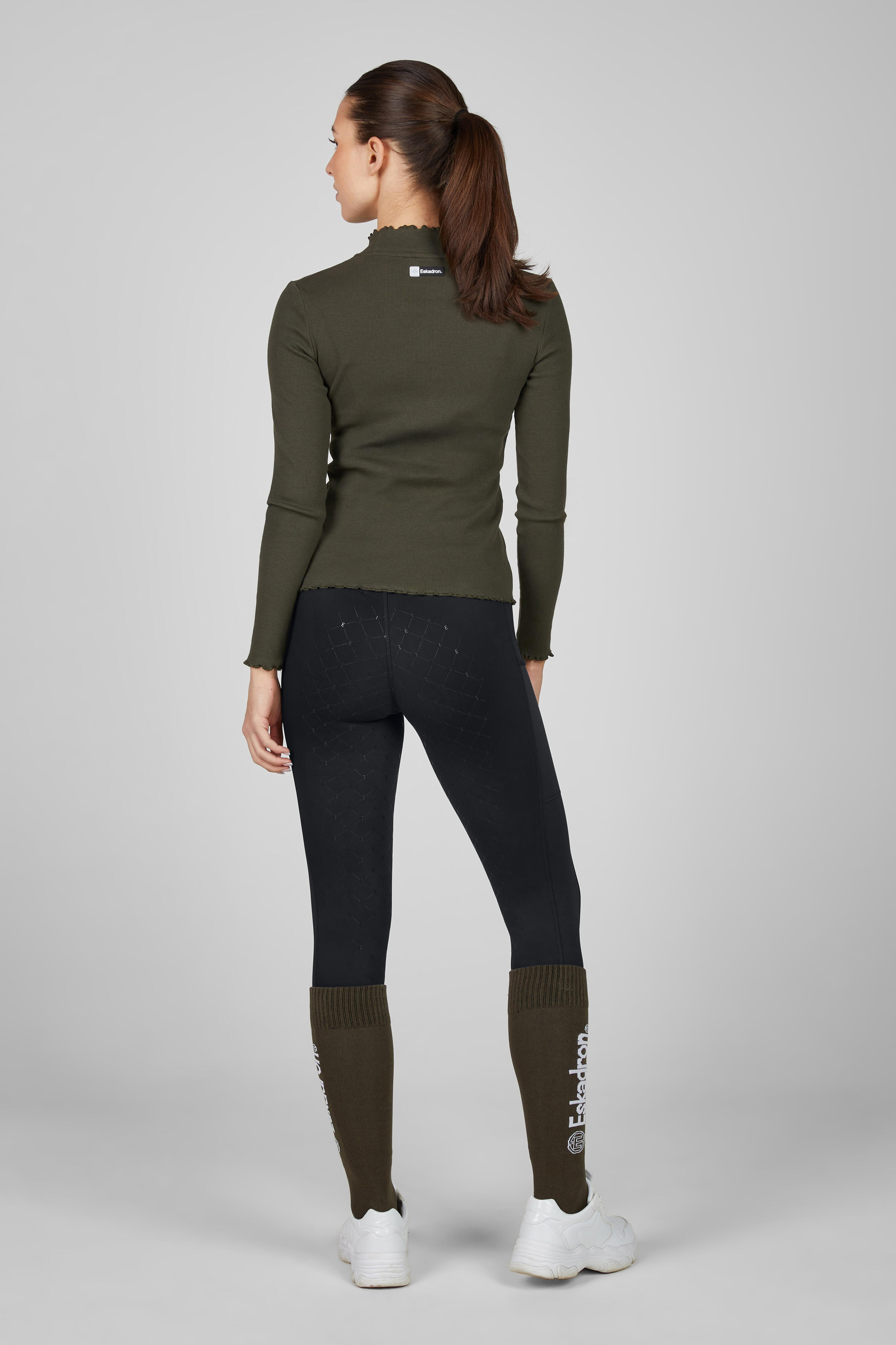 Rollkragenshirt Damen Rib Dynamic deep green 3/7