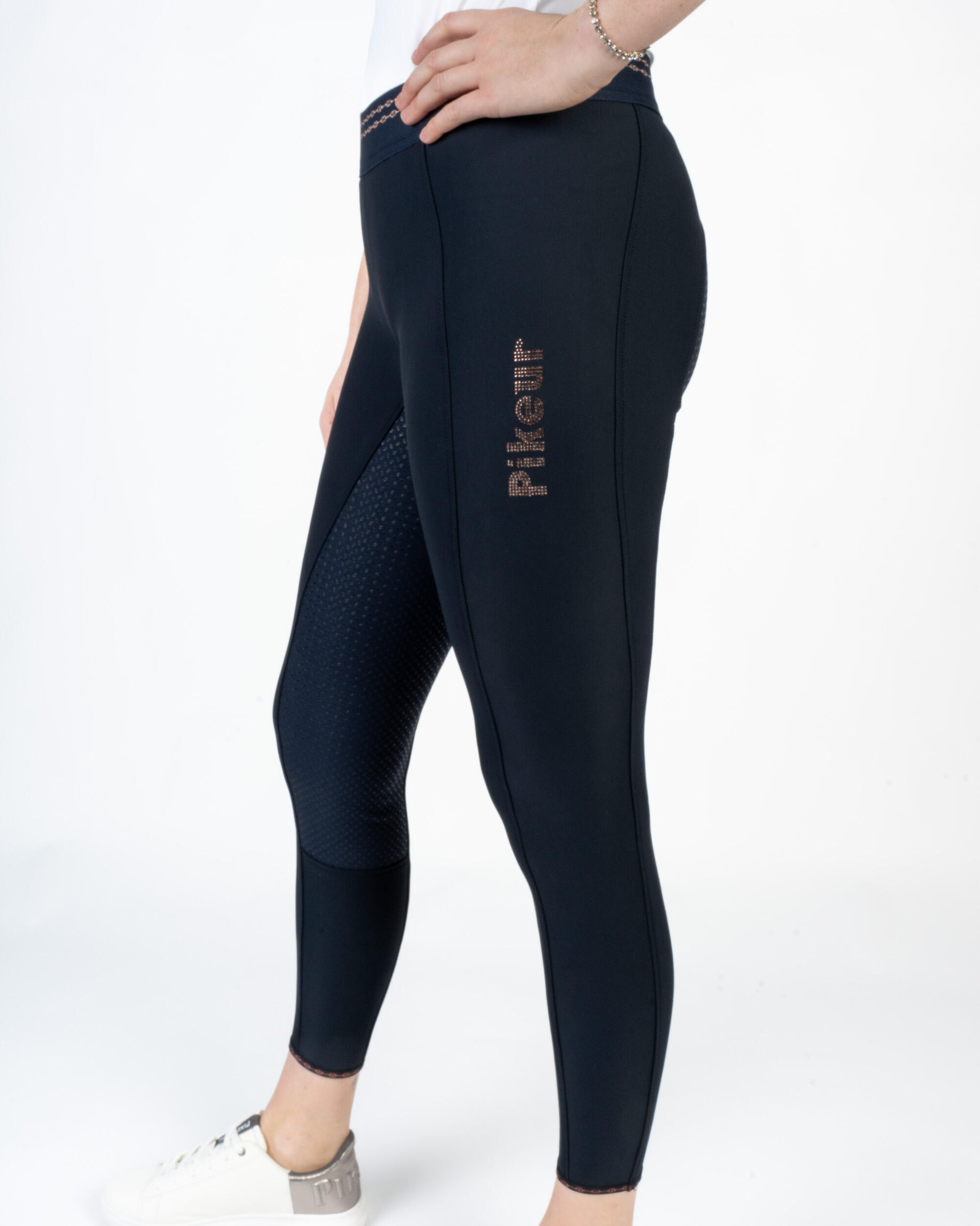 Reithose Damen Juli Athleisure mit Vollgrip dunkelblau 6/7
