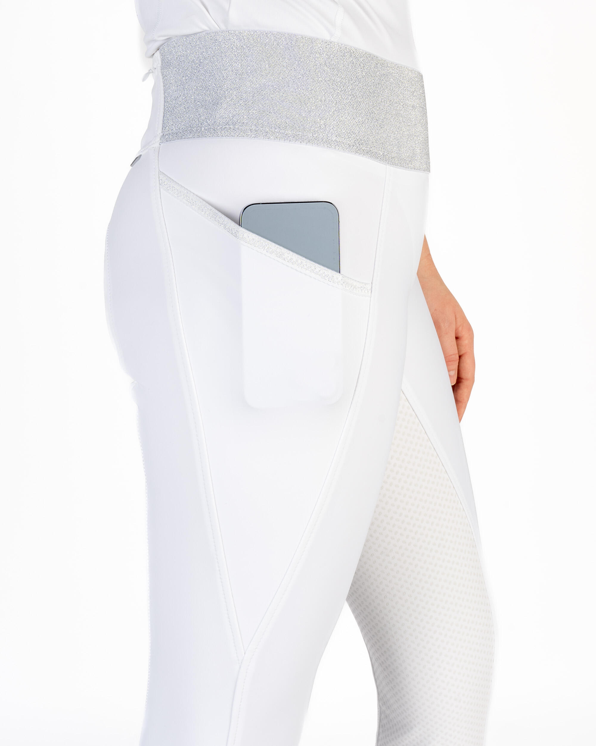 Reithose Damen Hanne Athleisure Vollgrip weiß 5/7