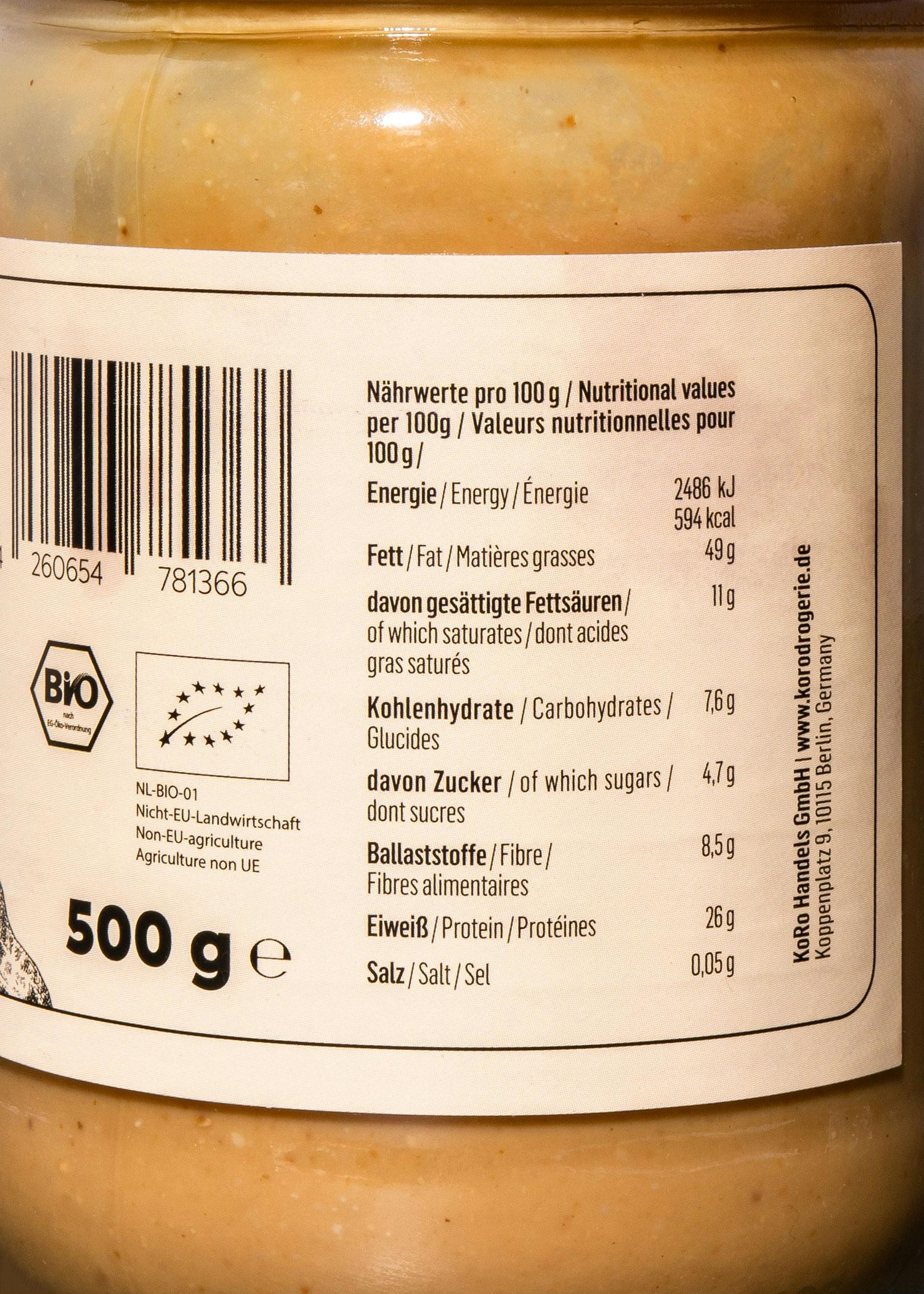Purée de cacahuètes bio 6 x 500 g 5/7