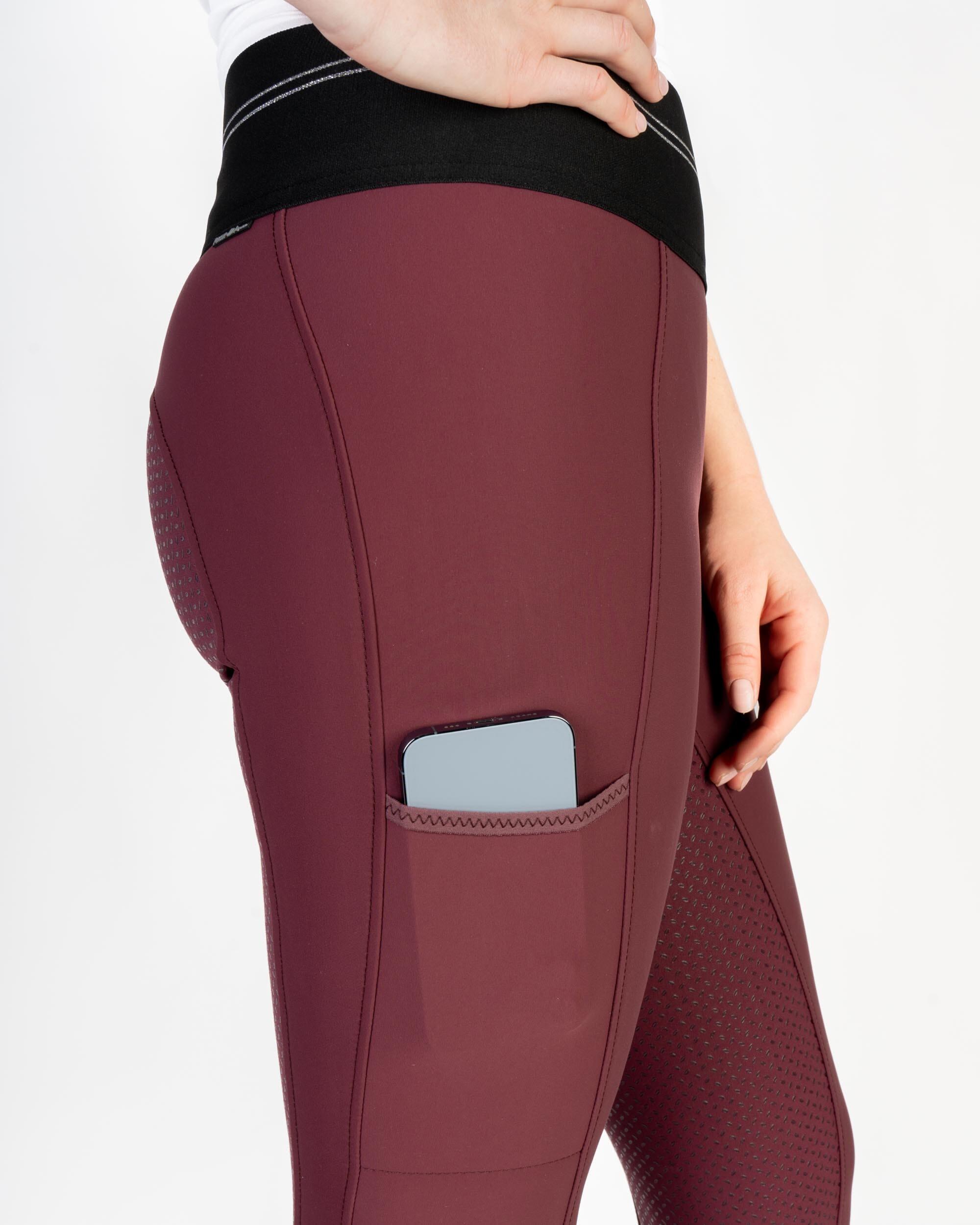Reitleggings Damen Gia Athleisure Vollgrip bordeaux 3/6
