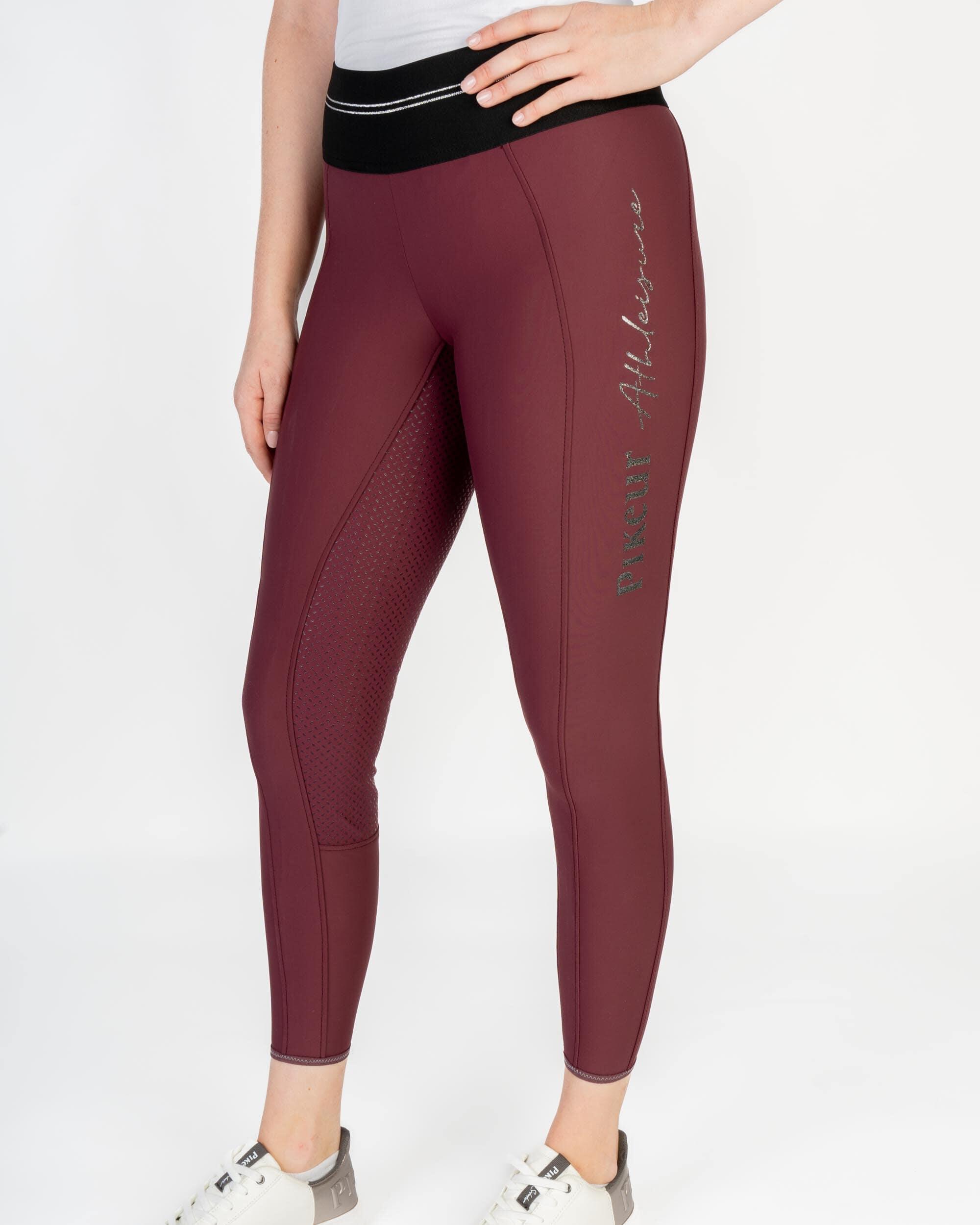 Reitleggings Damen Gia Athleisure Vollgrip bordeaux 4/6