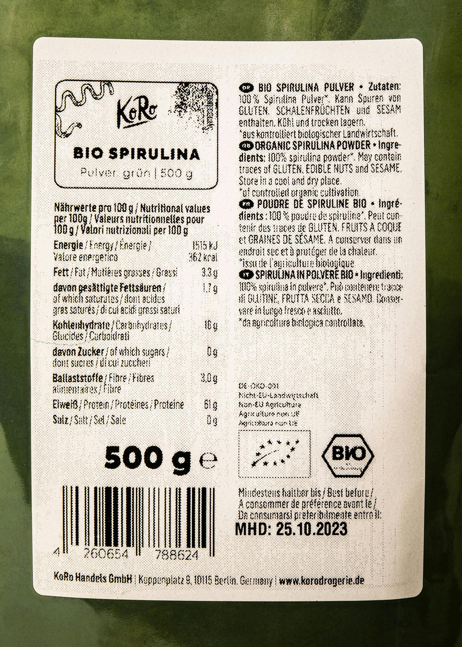 Spiruline en poudre bio 500 g 4/7