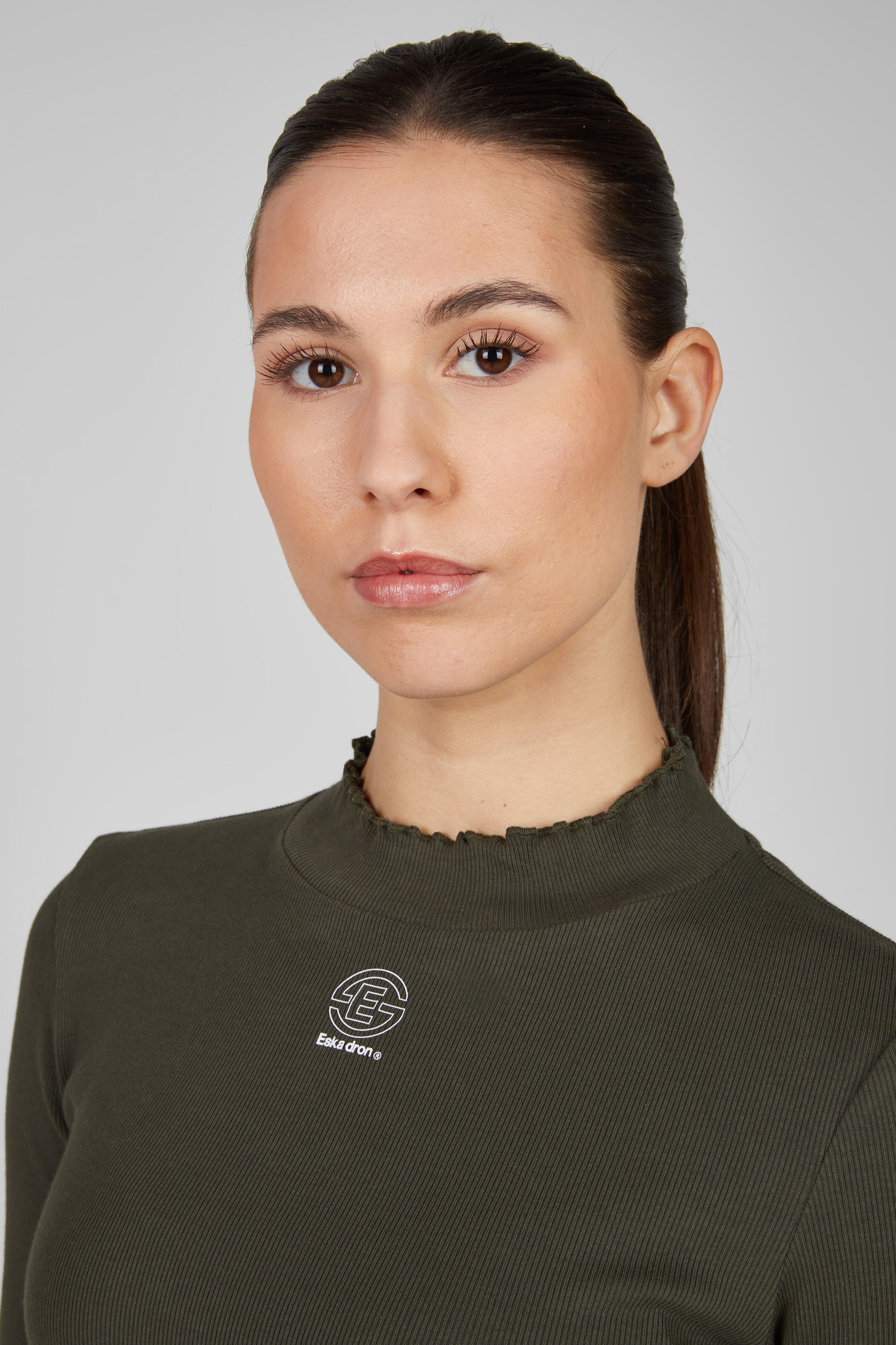 Rollkragenshirt Damen Rib Dynamic deep green 5/7