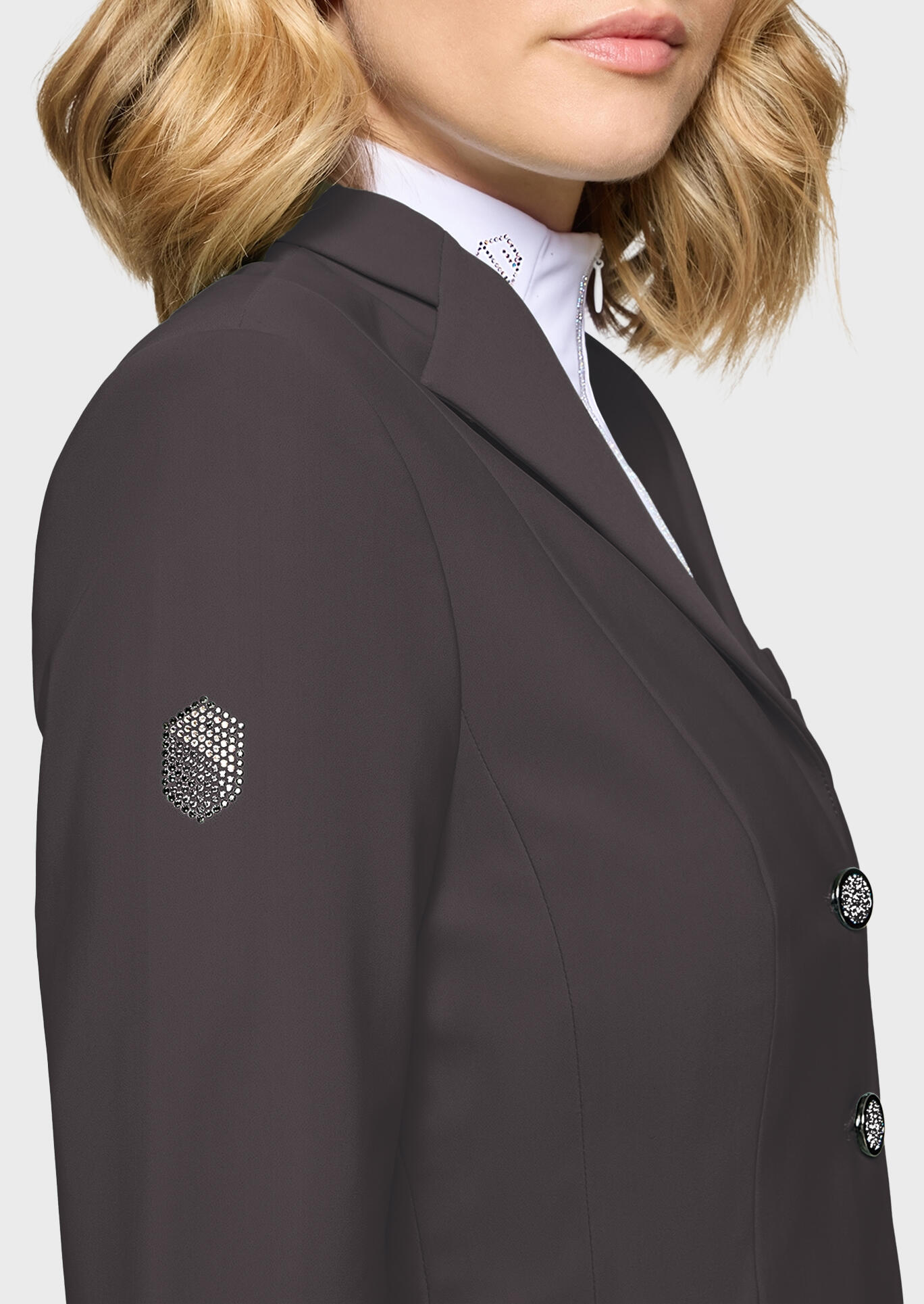 Turnierjacket Damen Victorine Crystal Fabric truffel 3/3
