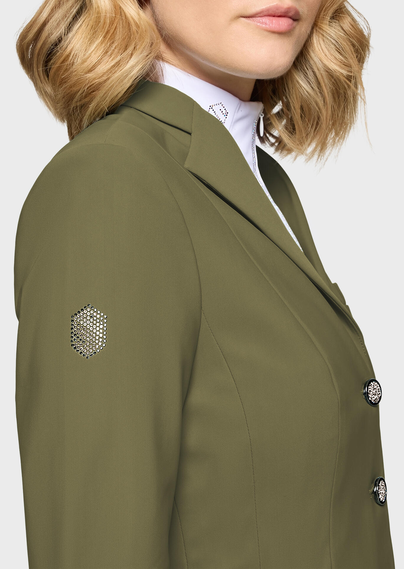 Turnierjacket Damen Victorine Crystal Fabric khaki 3/3