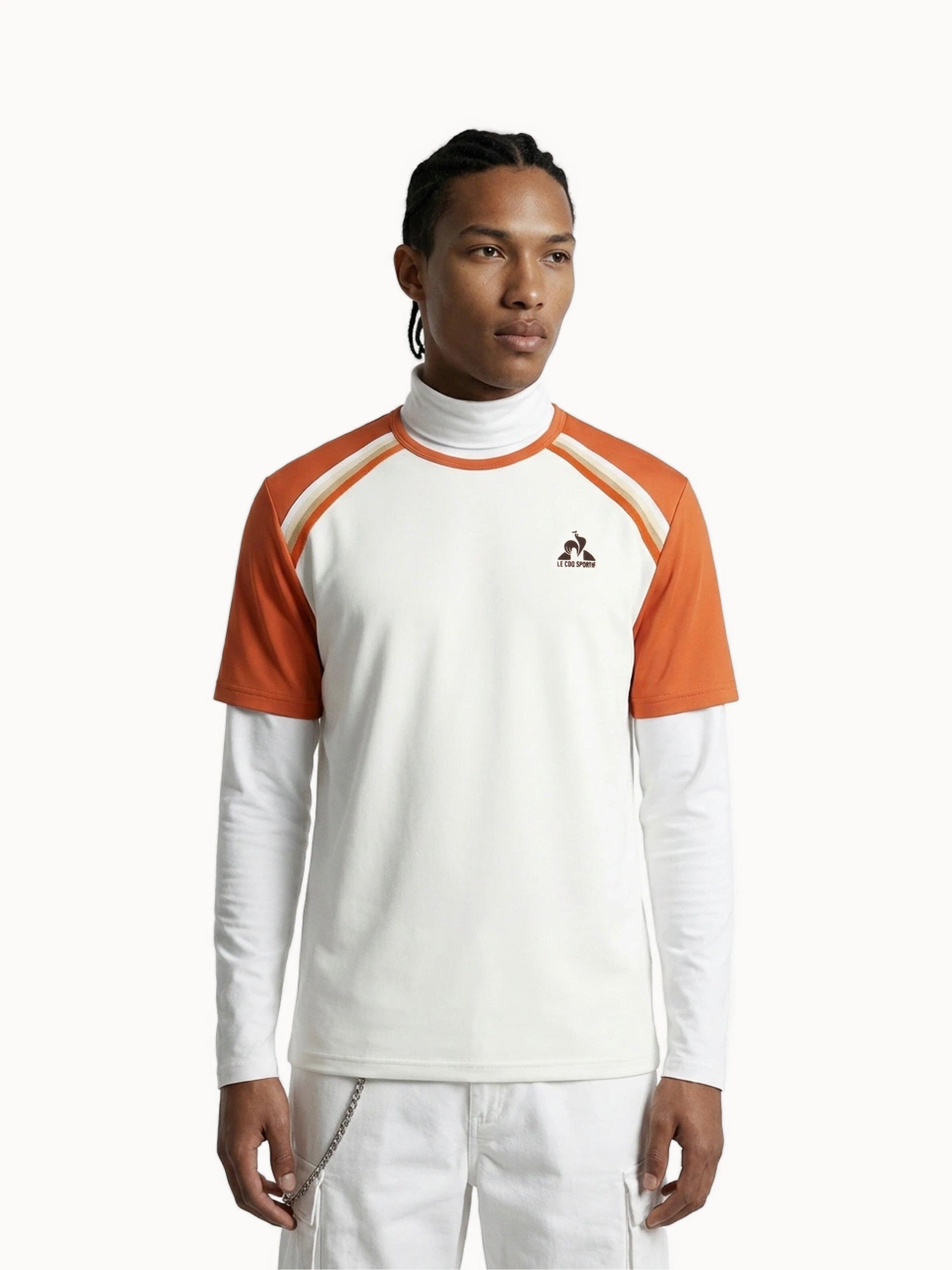 T-shirt en jersey de coton avec bandes rayées épaules Heritage 1/4