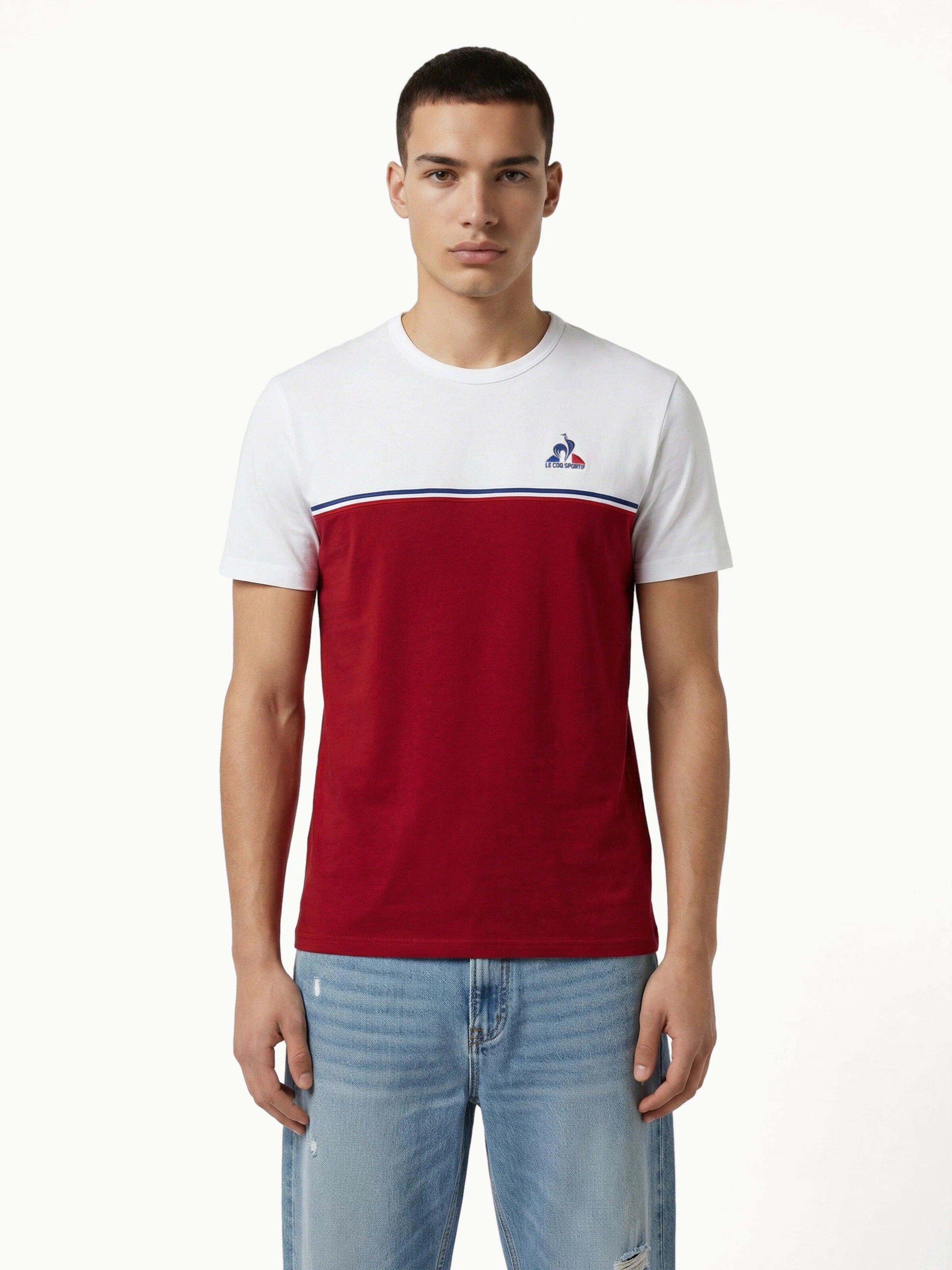 T-shirt en jersey de coton avec bande tricolore Tricolores 1/4