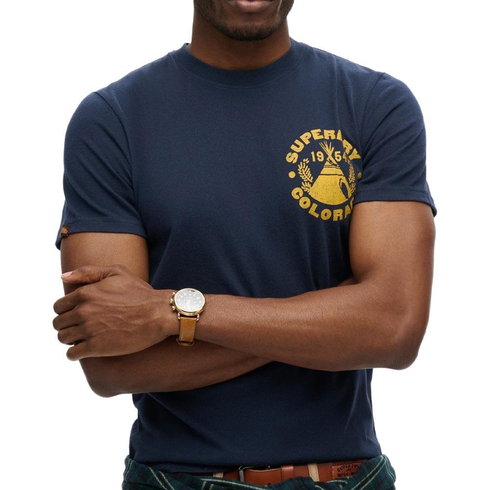 T-shirt Marine Homme Superdry Lo-fi Outdoor 1/2