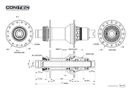 CONTEC kaseta piasty tylnej Core CL 32L 142 mm