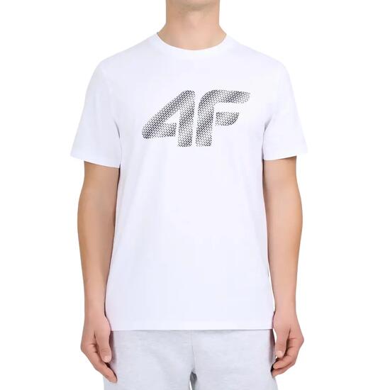 Koszulka t-shirt męski bawełniany z dużym logo szary 4F TSHIRT M3342