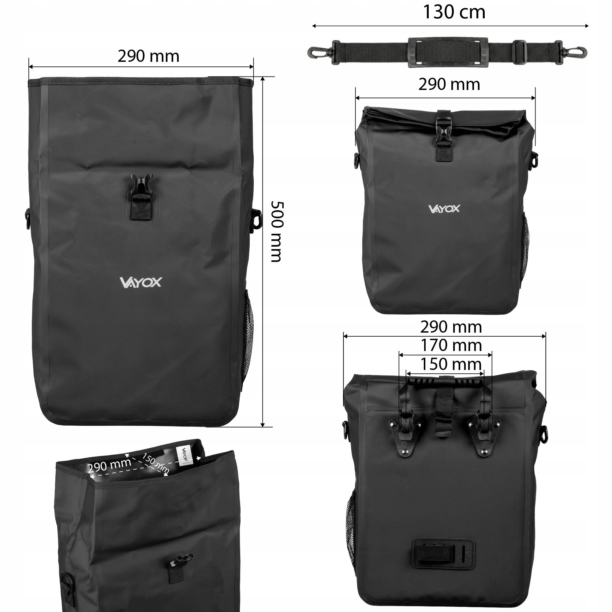 VAYOX VA0444 fietstas voor bagagedrager zijkant waterdicht 25L 5/8