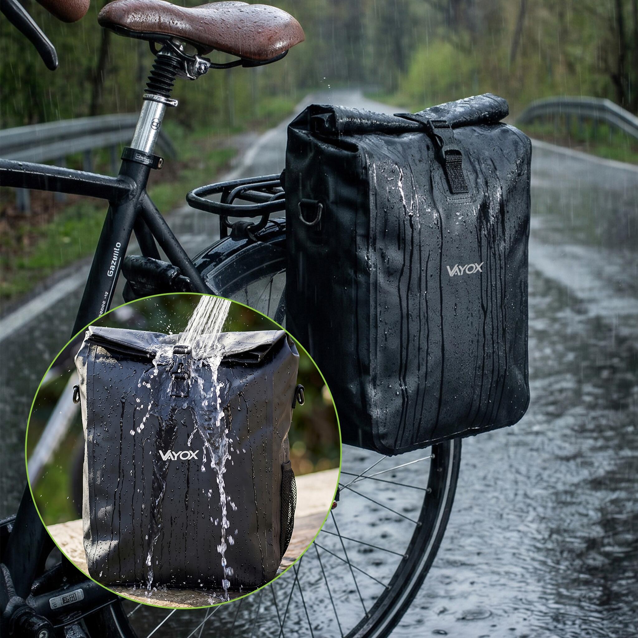 VAYOX VA0444 fietstas voor bagagedrager zijkant waterdicht 25L 4/8