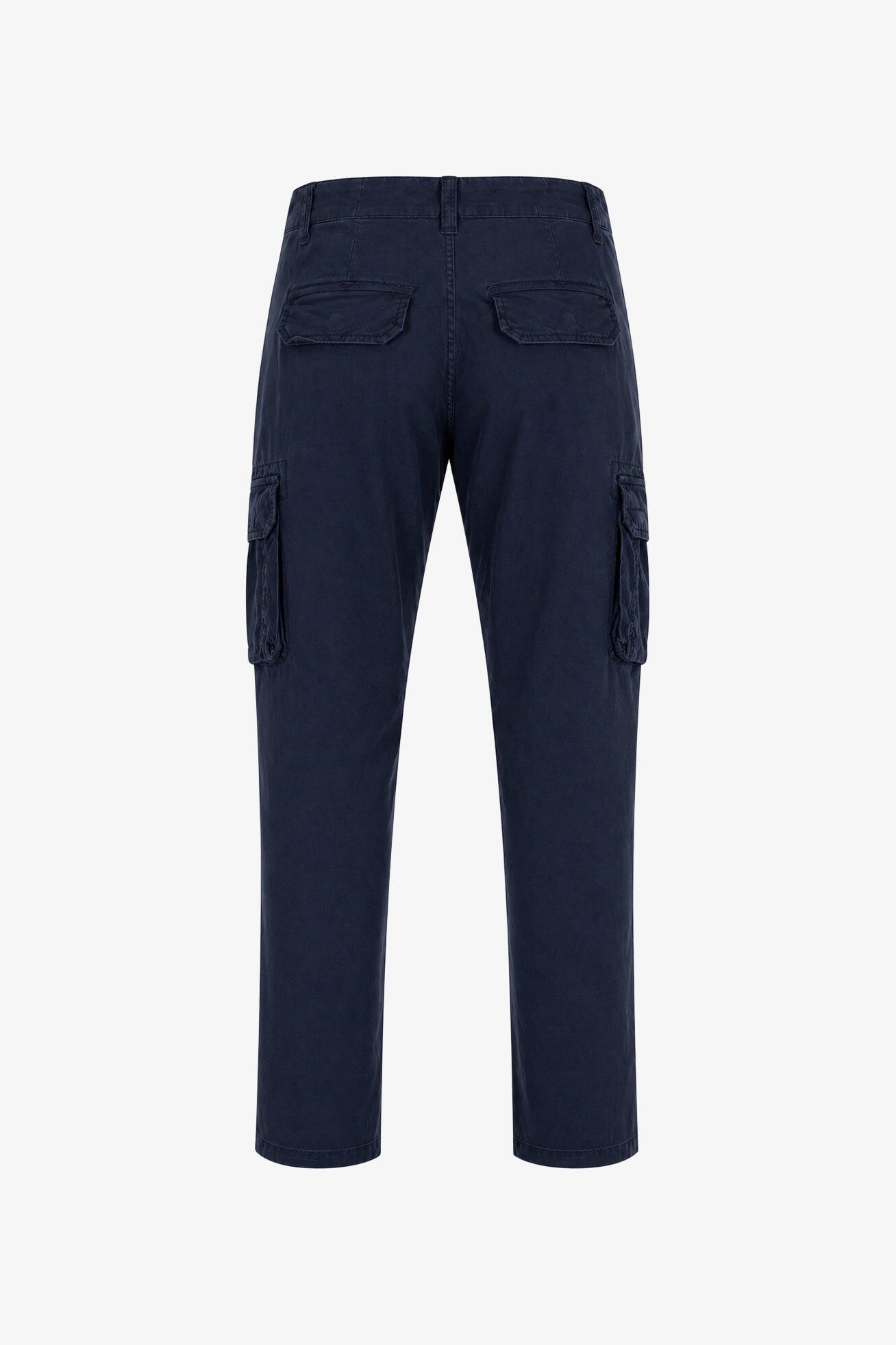 Pantaloni Folgore cargo con tasconi blu uomo 2/4