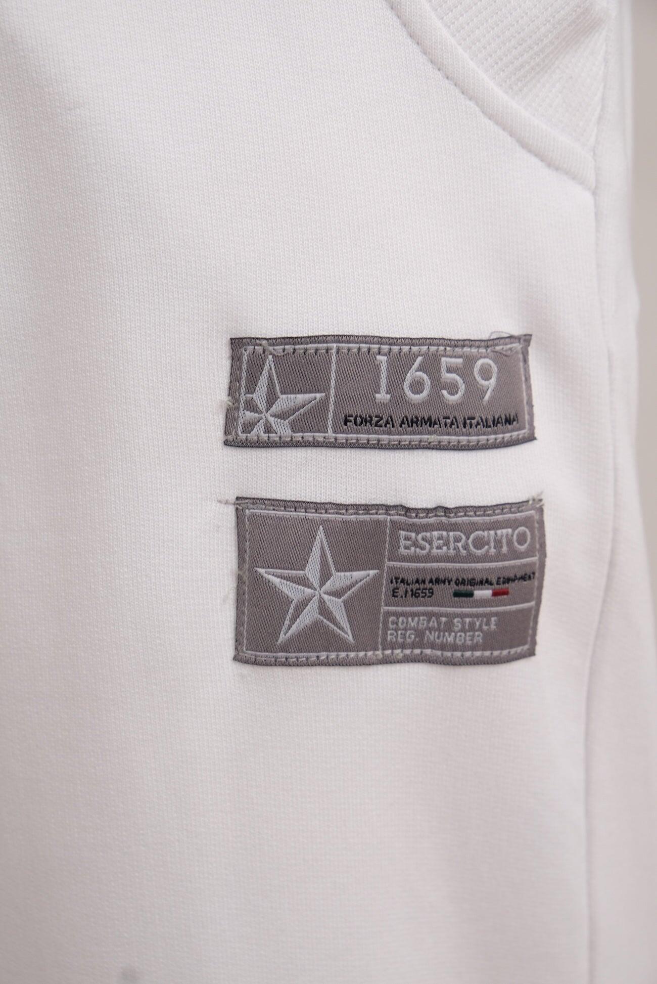 Pantaloni Esercito joggers con tasche bianchi uomo 4/4