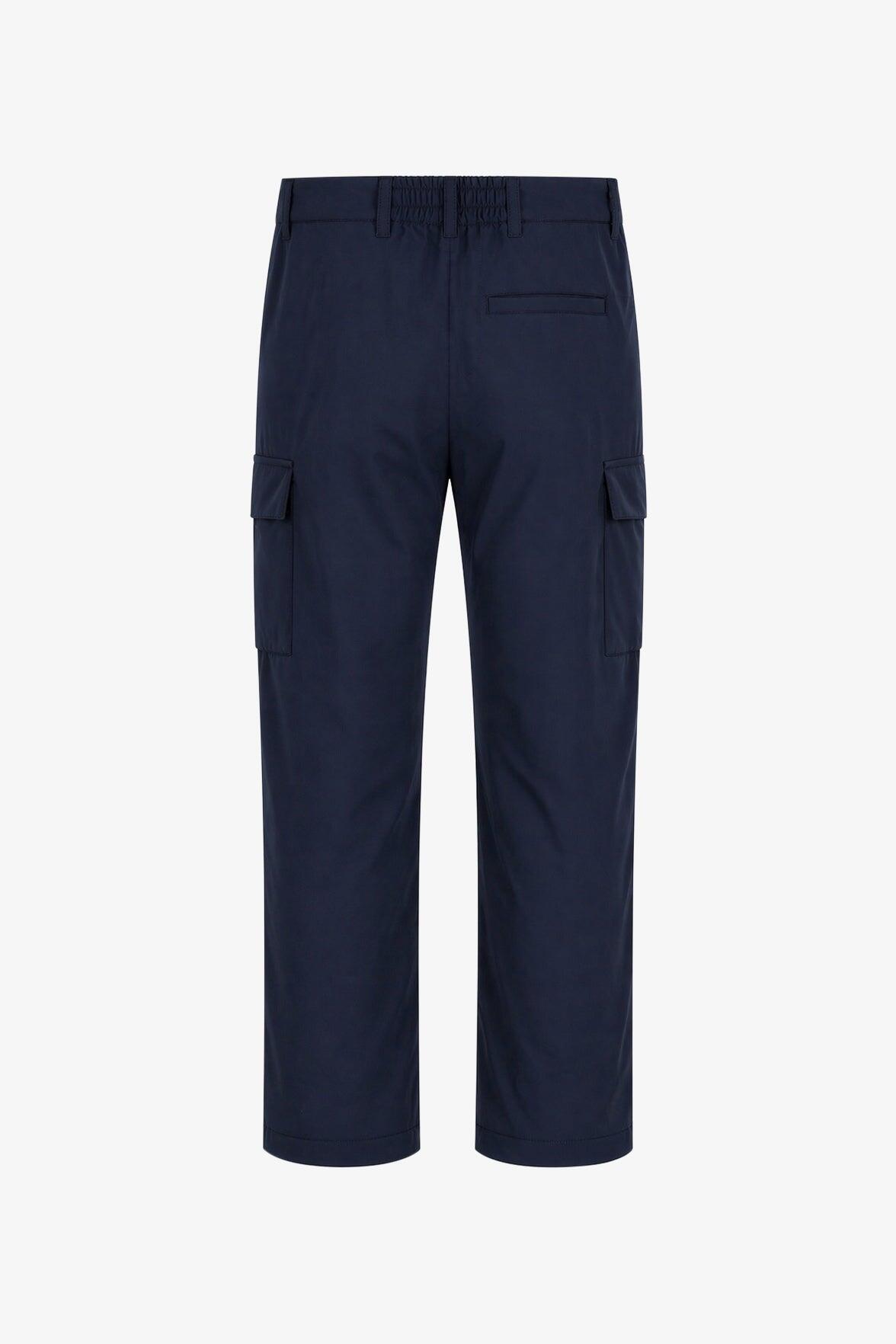 Pantaloni Esercito cargo con tasconi blu uomo 2/4