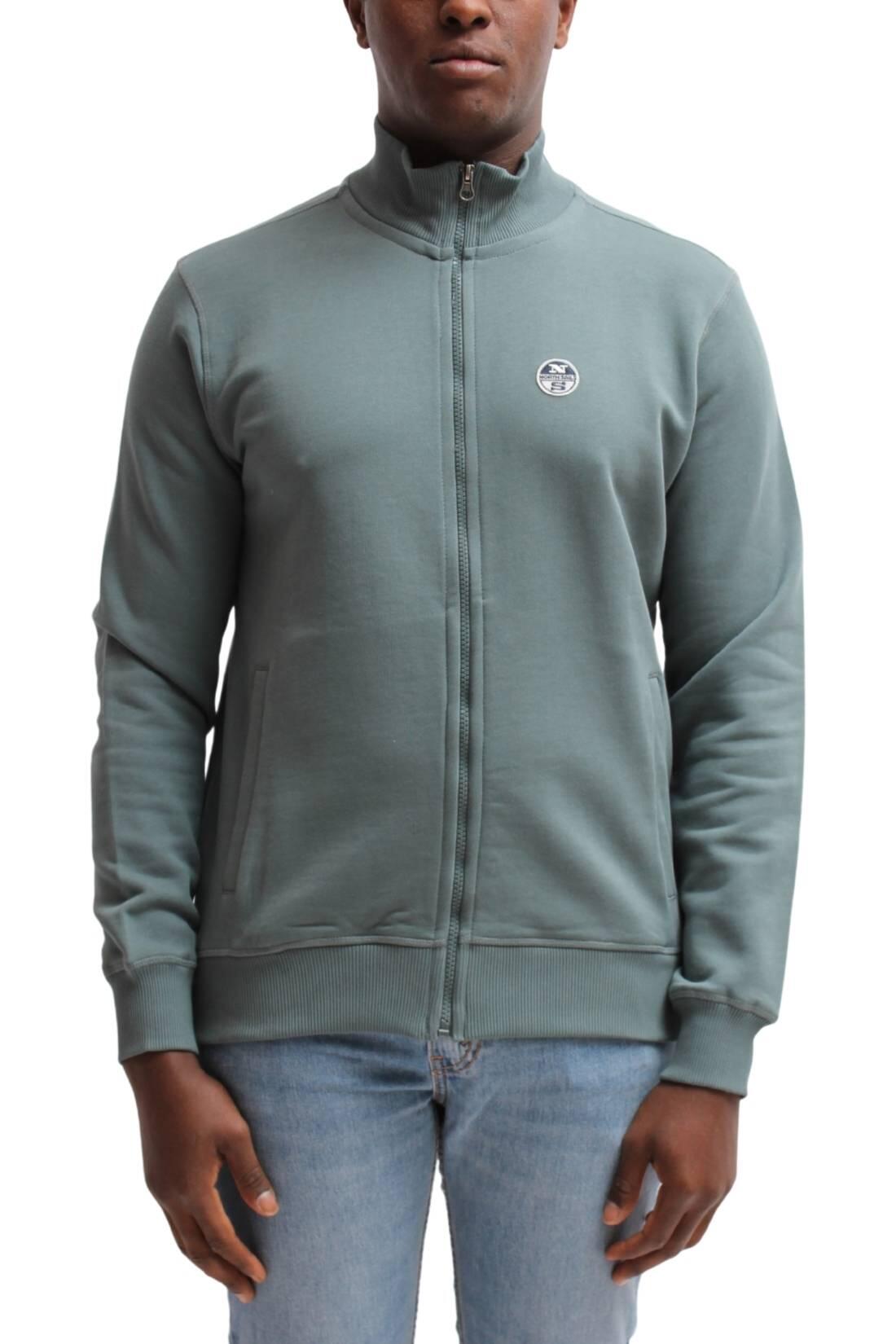 Felpa uomozip e logo 3/4
