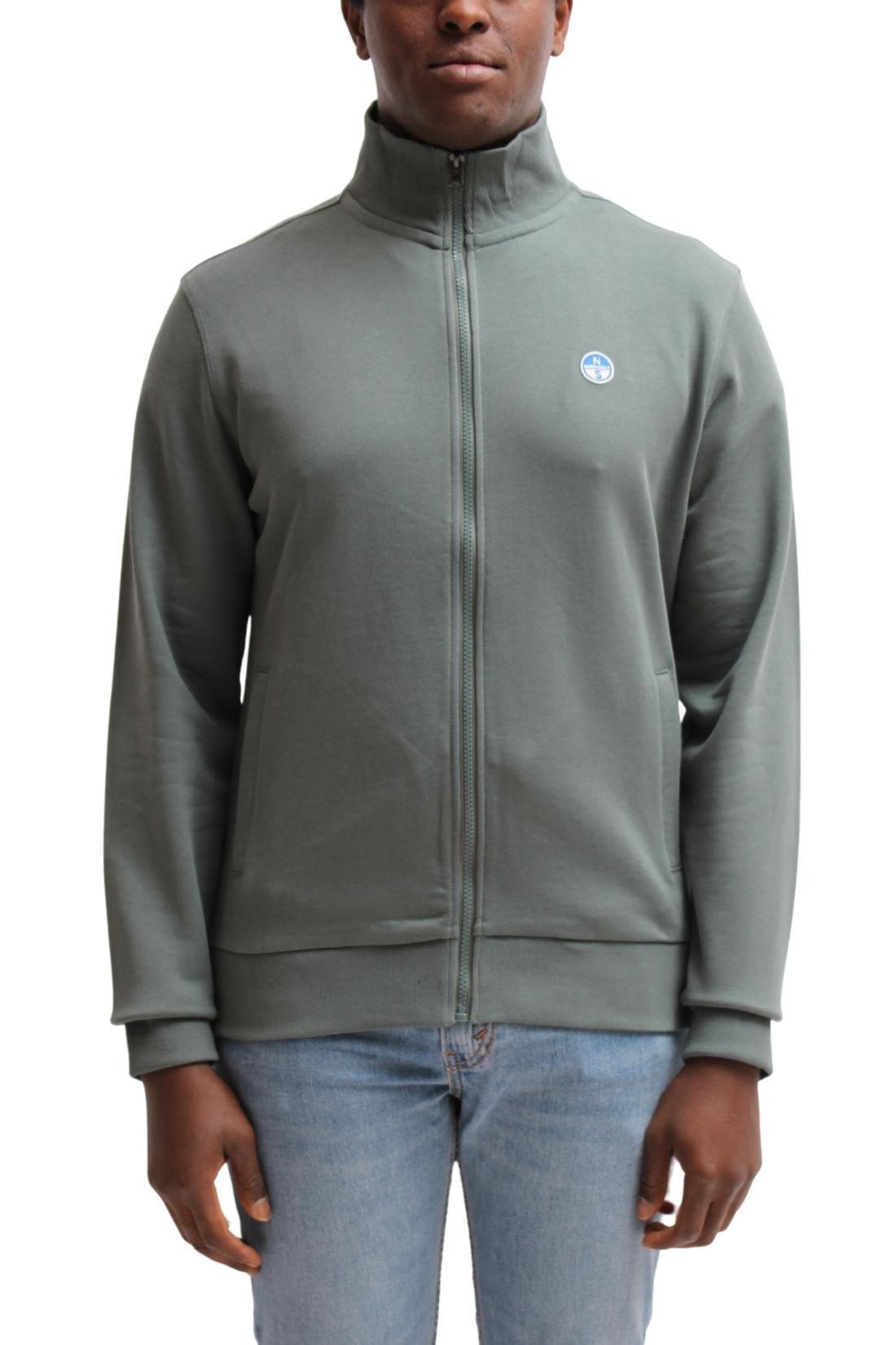 Felpa uomozip e logo 3/4