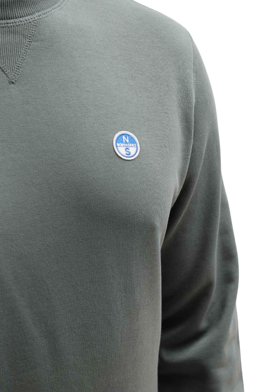 Herren - sportswear - sweatshirt - regular fit, mit logo - salbeigrün 2/4