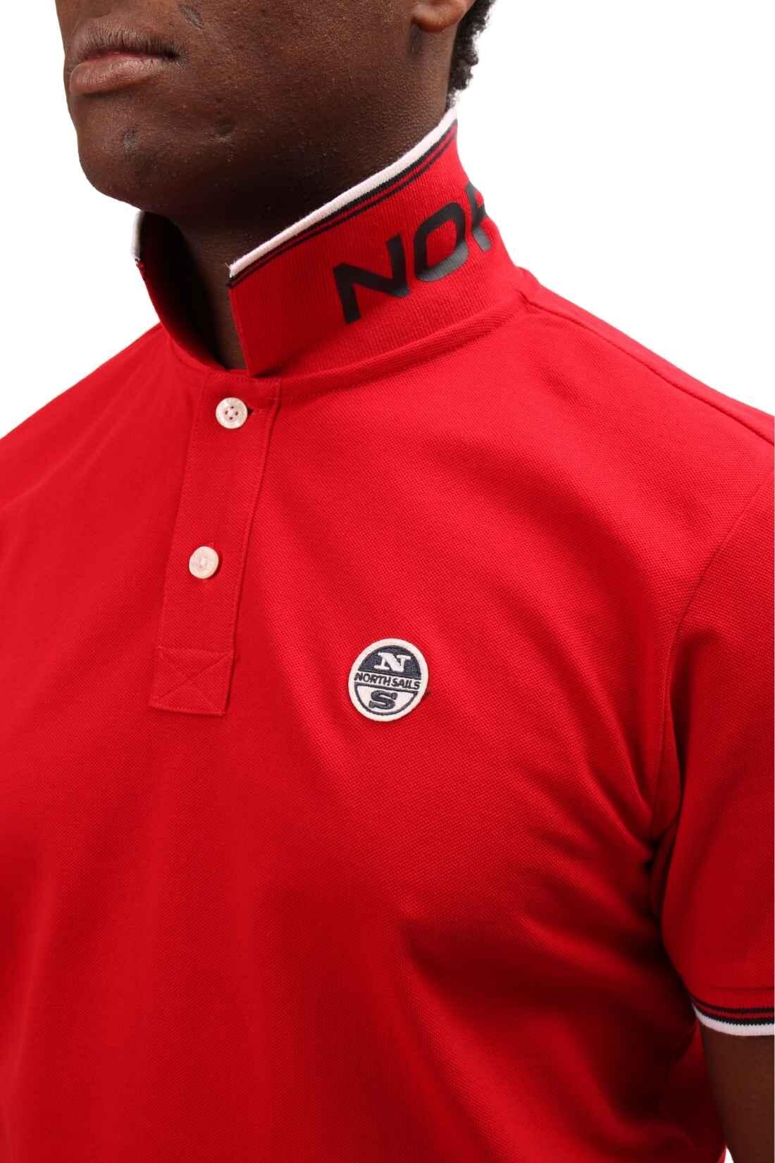 Herren - Sportswear - Polo - kurze Ärmel, regular Fit, Kontrastbesatz - rot 2/4