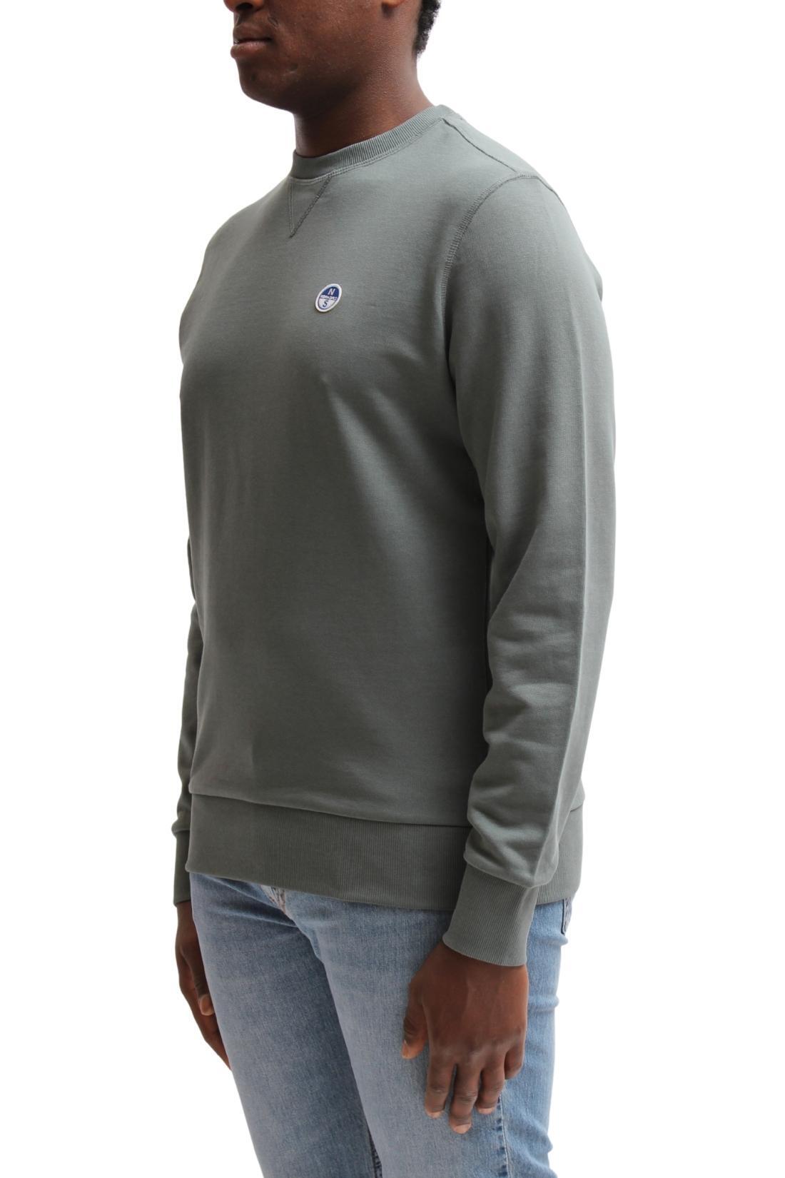 Herren - sportswear - sweatshirt - regular fit, mit logo - salbeigrün 4/4