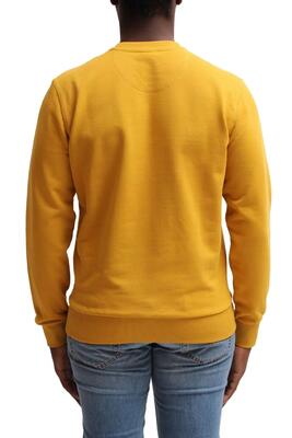 Felpa girocollo uomo - sportswear - regular fit - logo - ochre yellow
