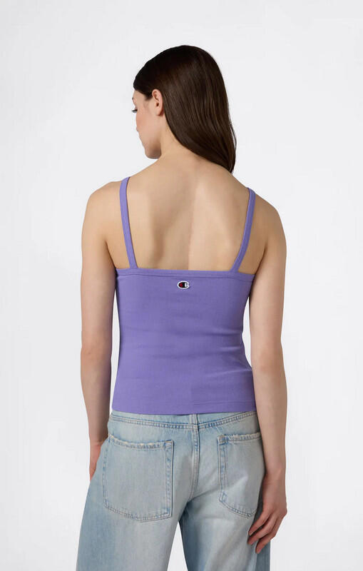 Canotta Donna Icons a Costina Stretch Lilla Vestibilità Fitted Logo Ricamato S 3/3