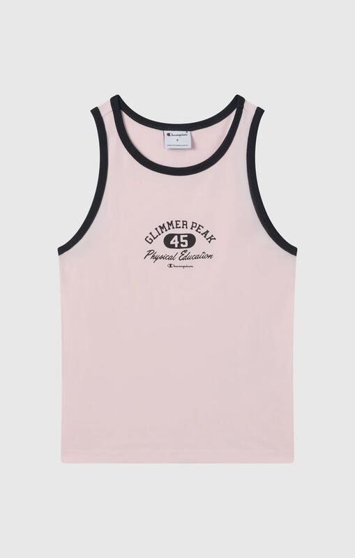 Champion Canotta ringer donna con grafica Top senza maniche in cotone Rosa XS 1/2