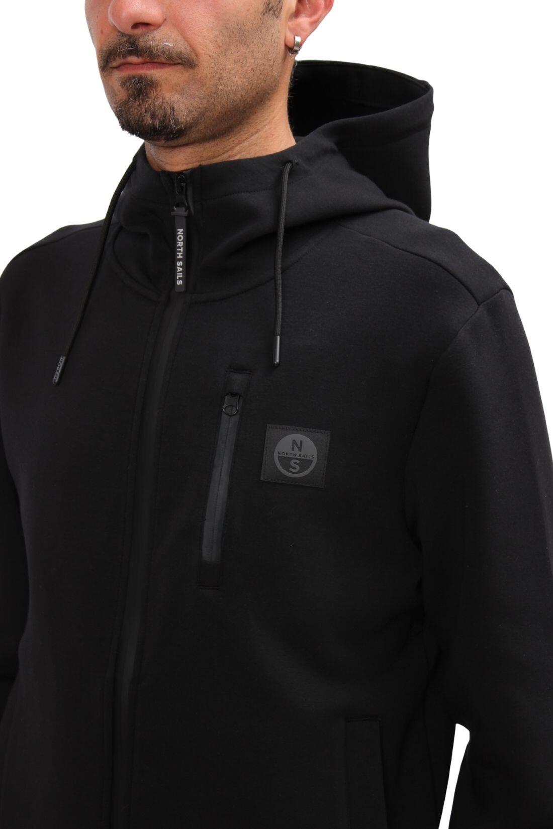 Sweatshirt met rits - Sportswear - Heren - Regular fit - Logo patch - Zwart 2/5