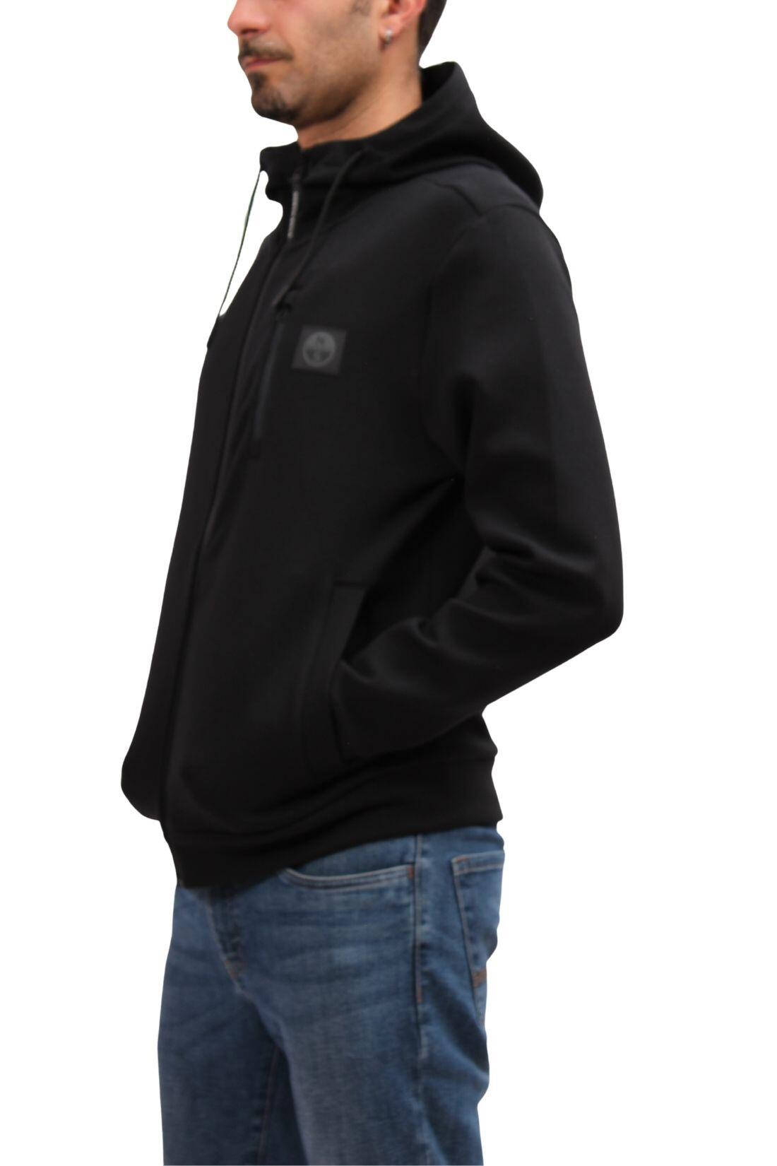 Sweatshirt met rits - Sportswear - Heren - Regular fit - Logo patch - Zwart 5/5
