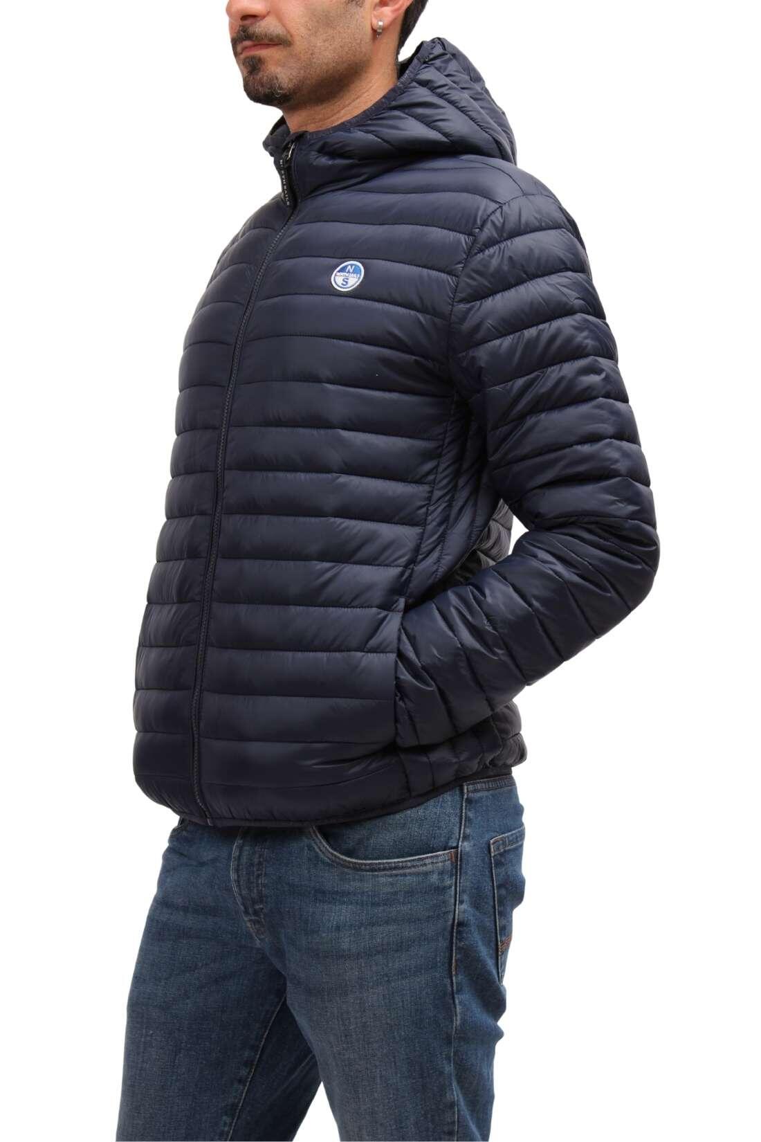 Piumino uomo con cappuccio e logo 5/5
