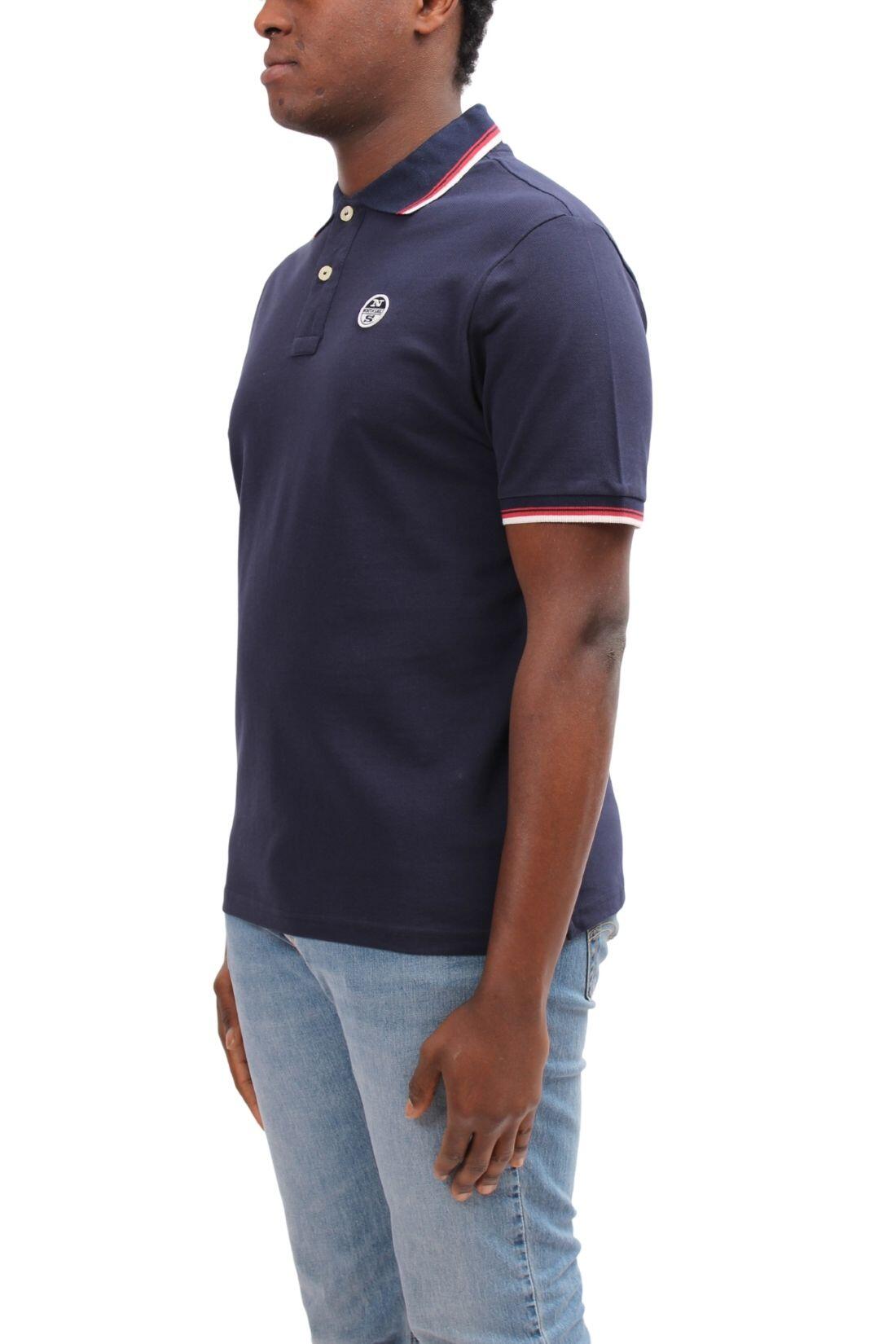 Polo uomo con profili a contrasto 4/4