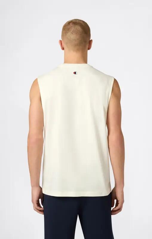 Champion T-shirt smanicata uomo Champion Icons in cotone – Relax Fit, Panna M 3/3