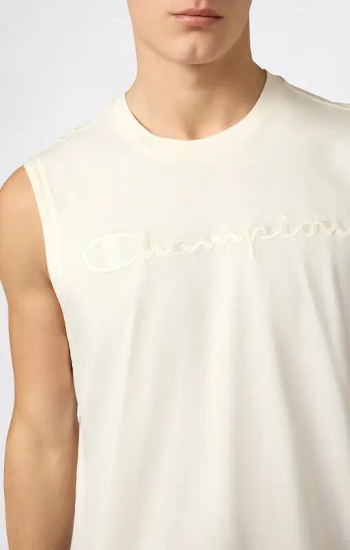 Champion T-shirt smanicata uomo Champion Icons in cotone – Relax Fit, Panna M 2/3