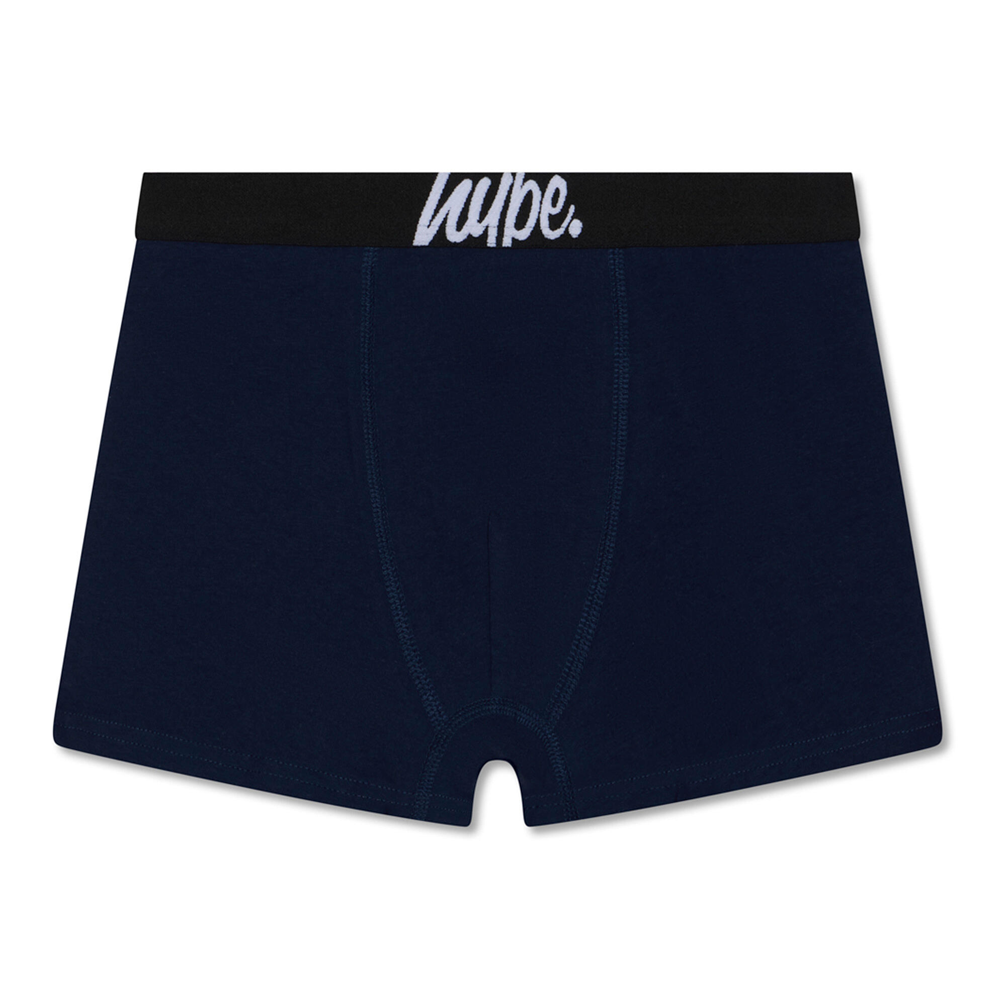 HYPE - 3 Boxers Garçon Noir Gris Bleu Marine Sous-vêtements Doux Respirants 5/5