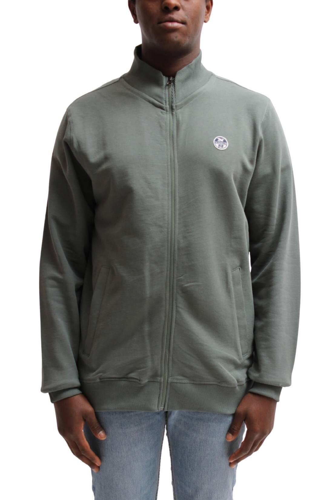 Felpa uomo con zip e logo 3/4