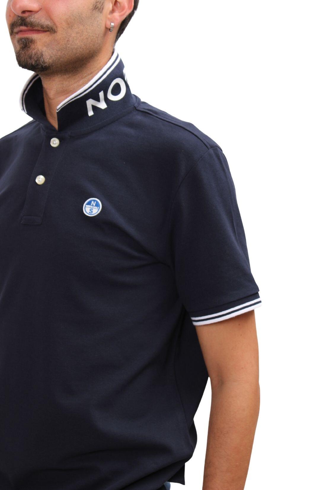 Polo - Sportswear - Homme - Manches courtes, col boutonné - Bleu 2/5