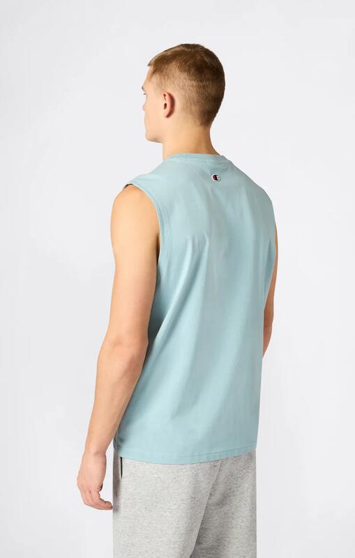 Champion T-shirt smanicata uomo Champion Icons in cotone – Relax Fit, Azzurro L 2/3
