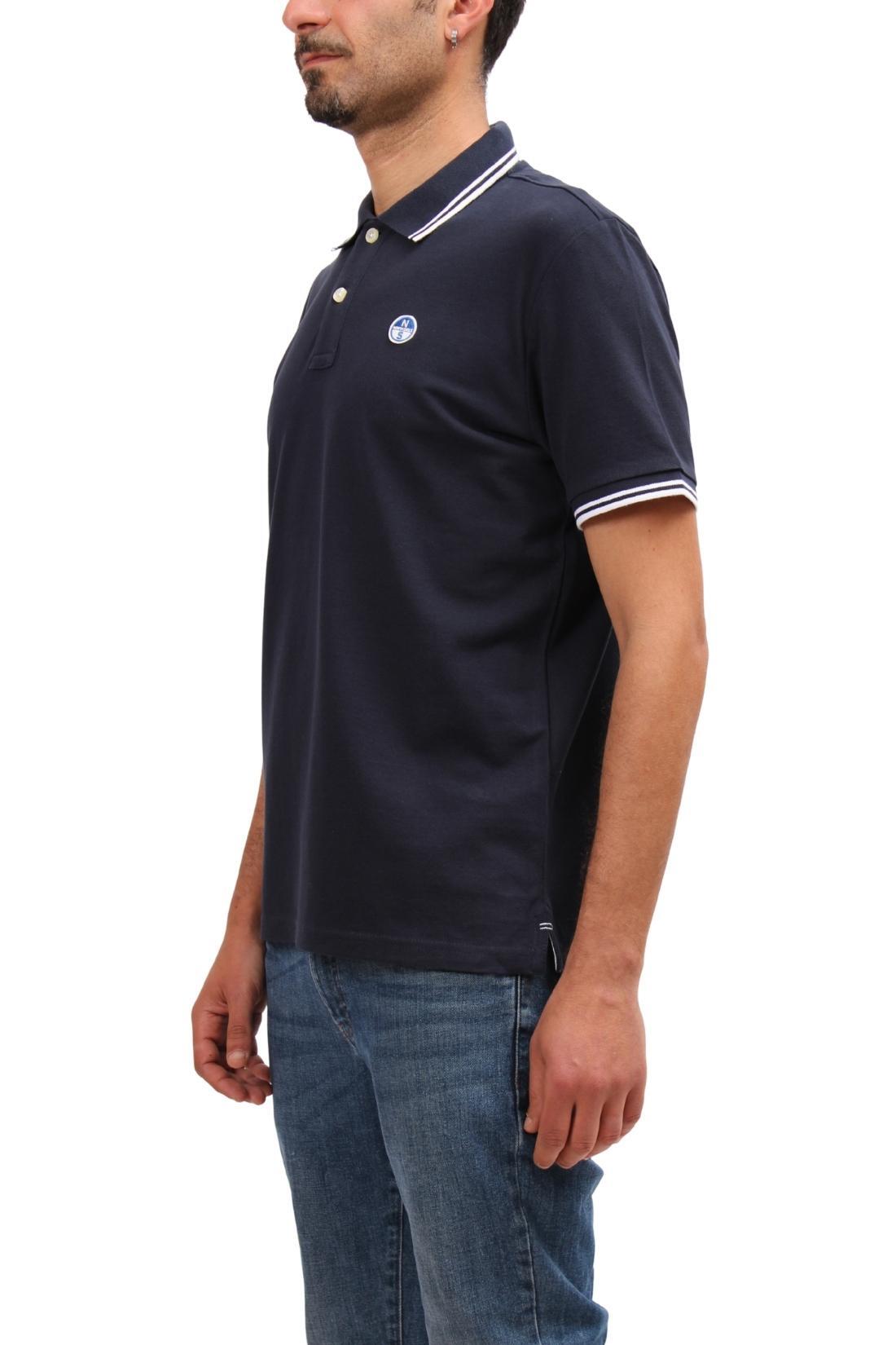 Polo - Sportswear - Homme - Manches courtes, col boutonné - Bleu 5/5