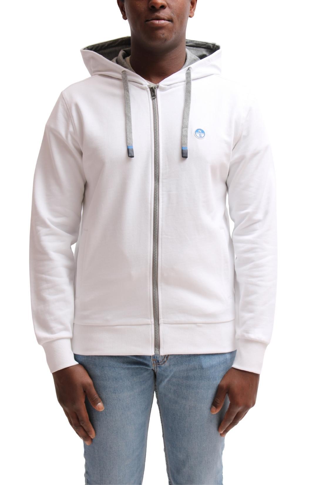 Felpa uomo con cappuccio e zip 3/4